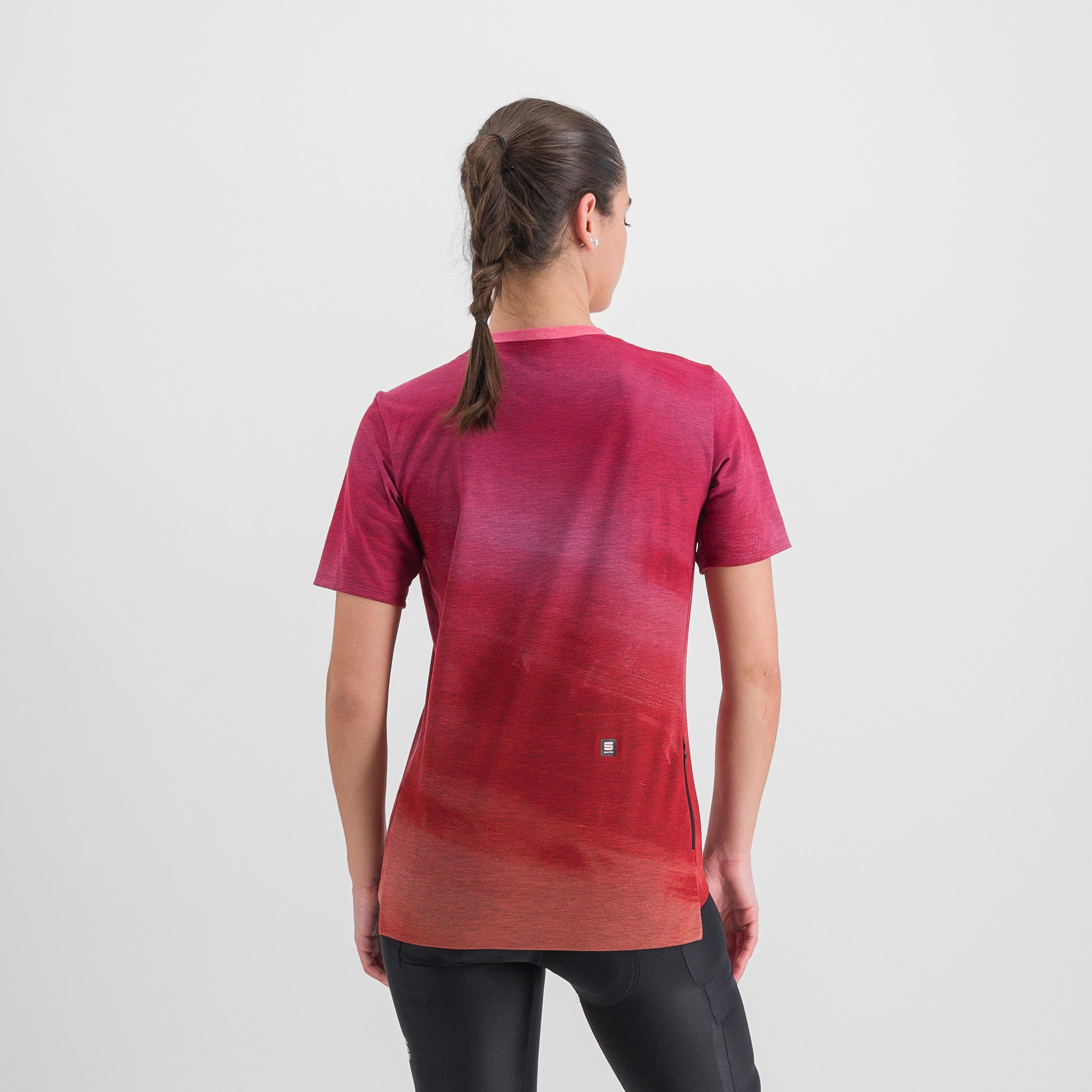 Flow giara w tee - cayenna red pink - sportful