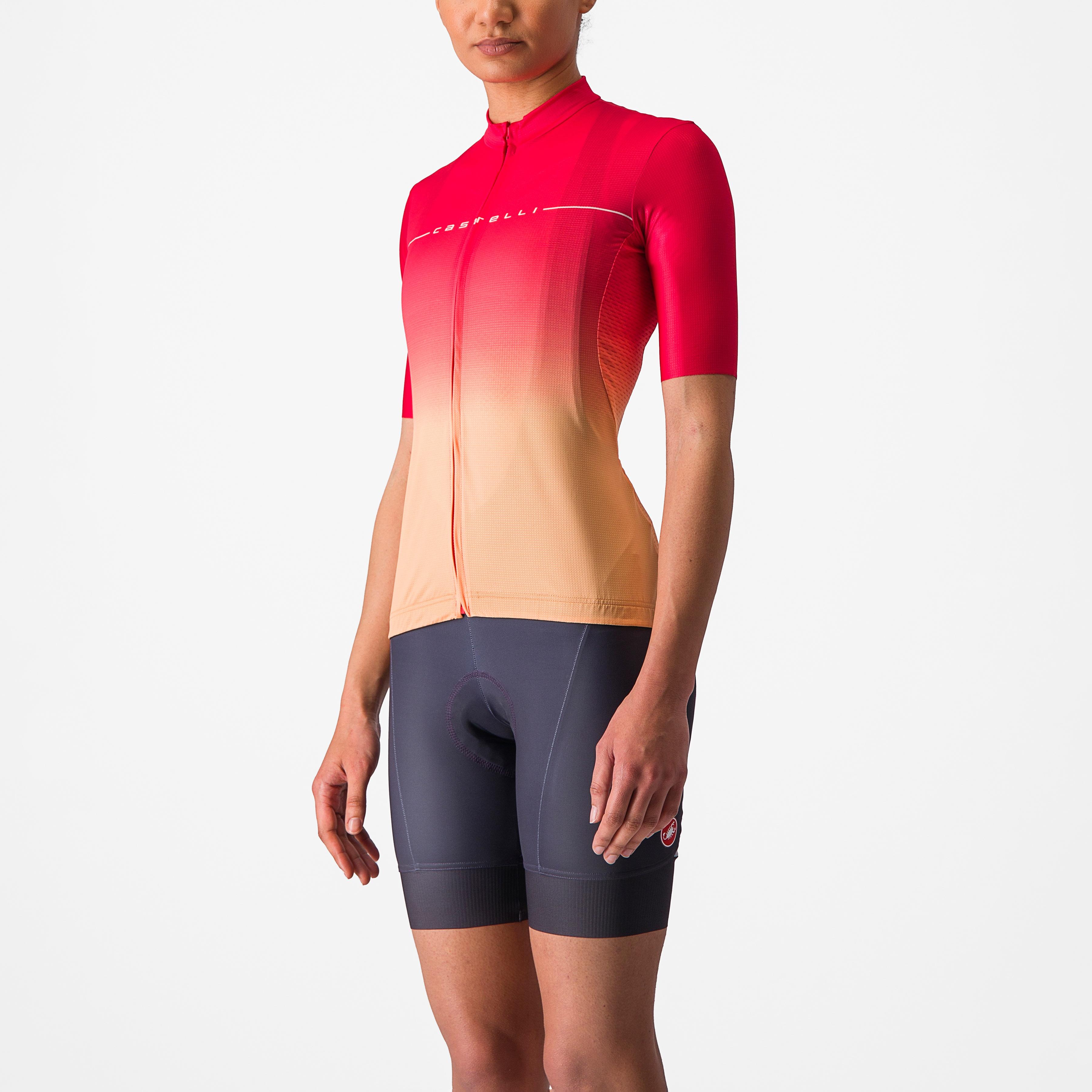 Salita jersey - hibiscus/soft orange-white - castelli