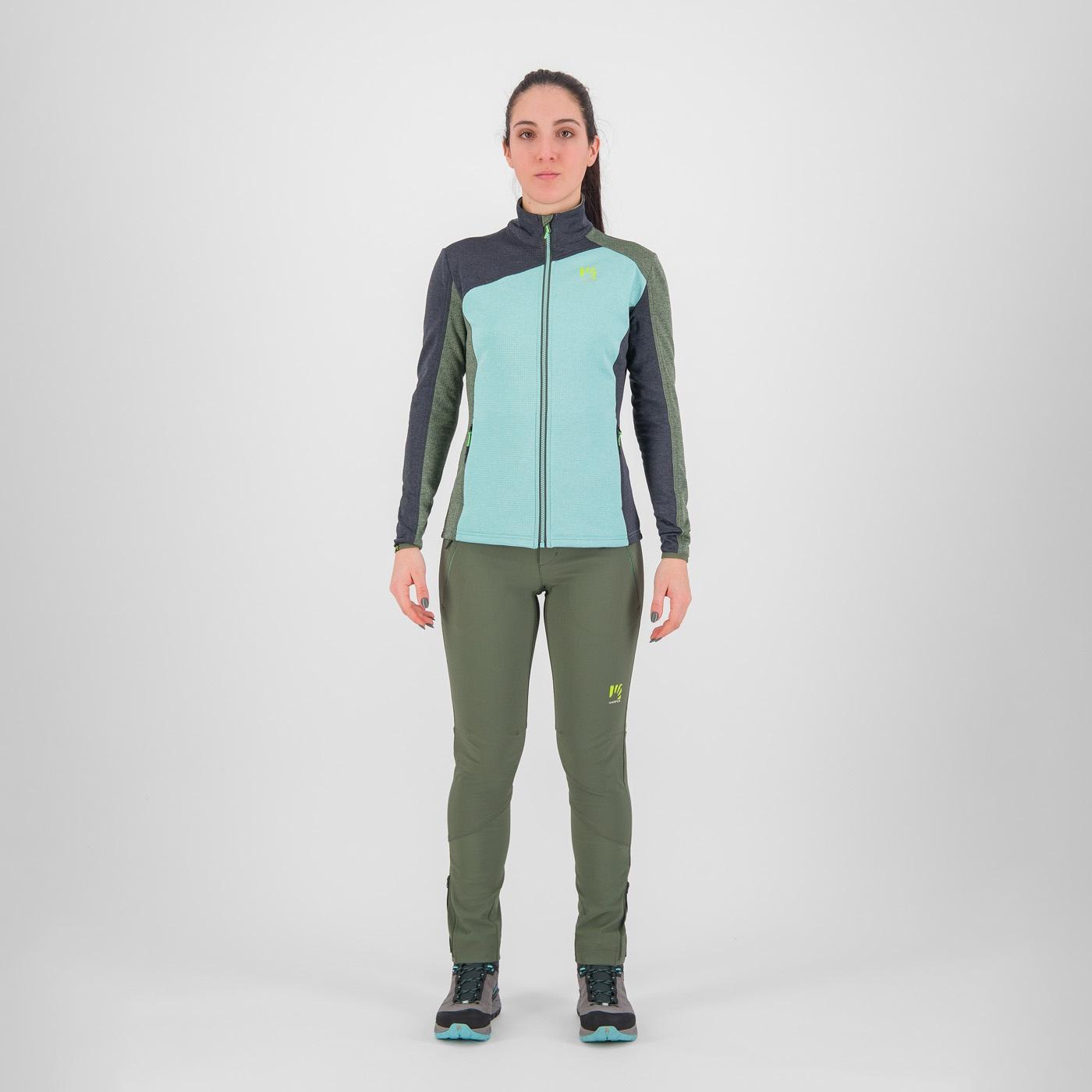 Federa full-zip w fleece - aqua sky/black sand/thyme - karpos