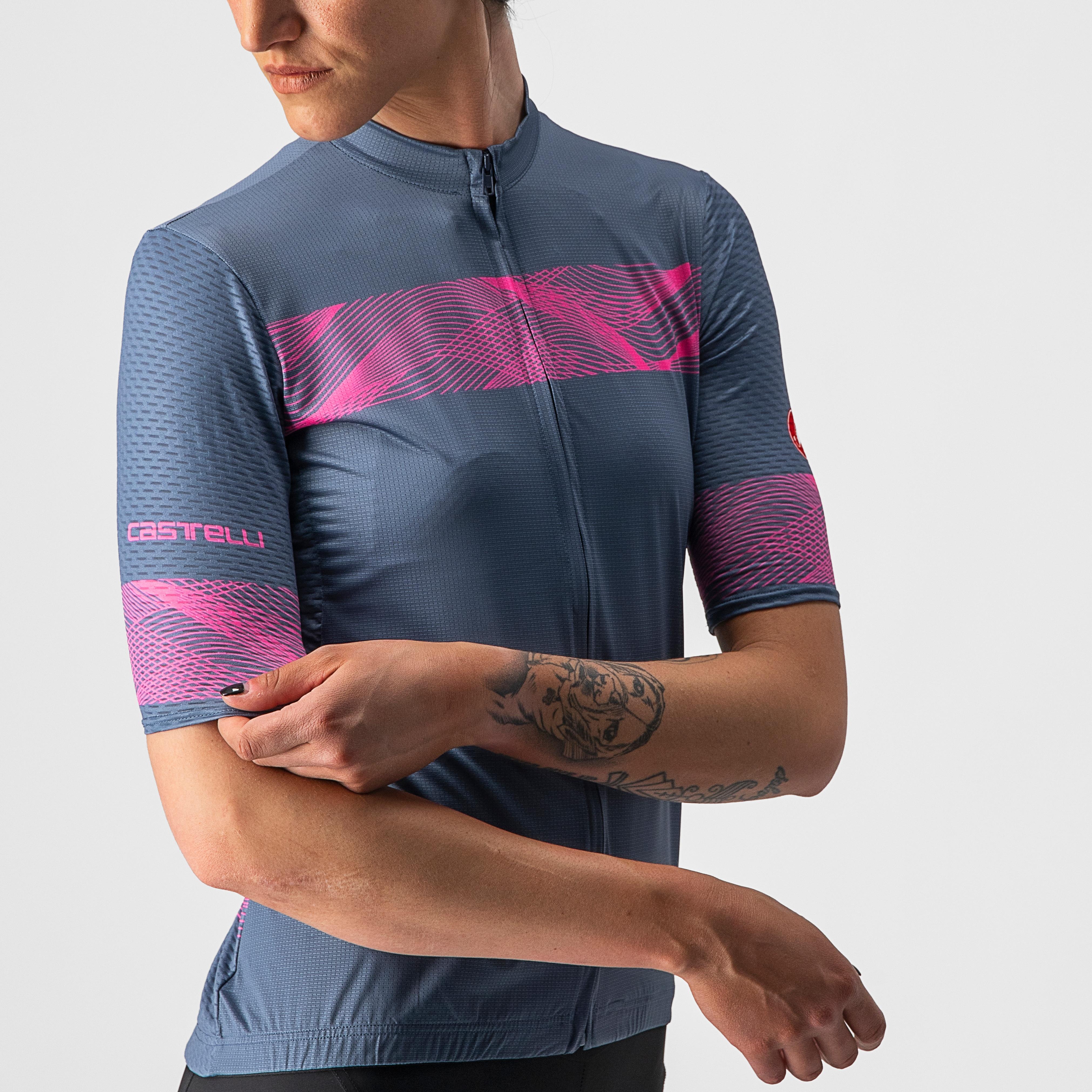 Fenice jersey - light steel blue/pink fluo - castelli