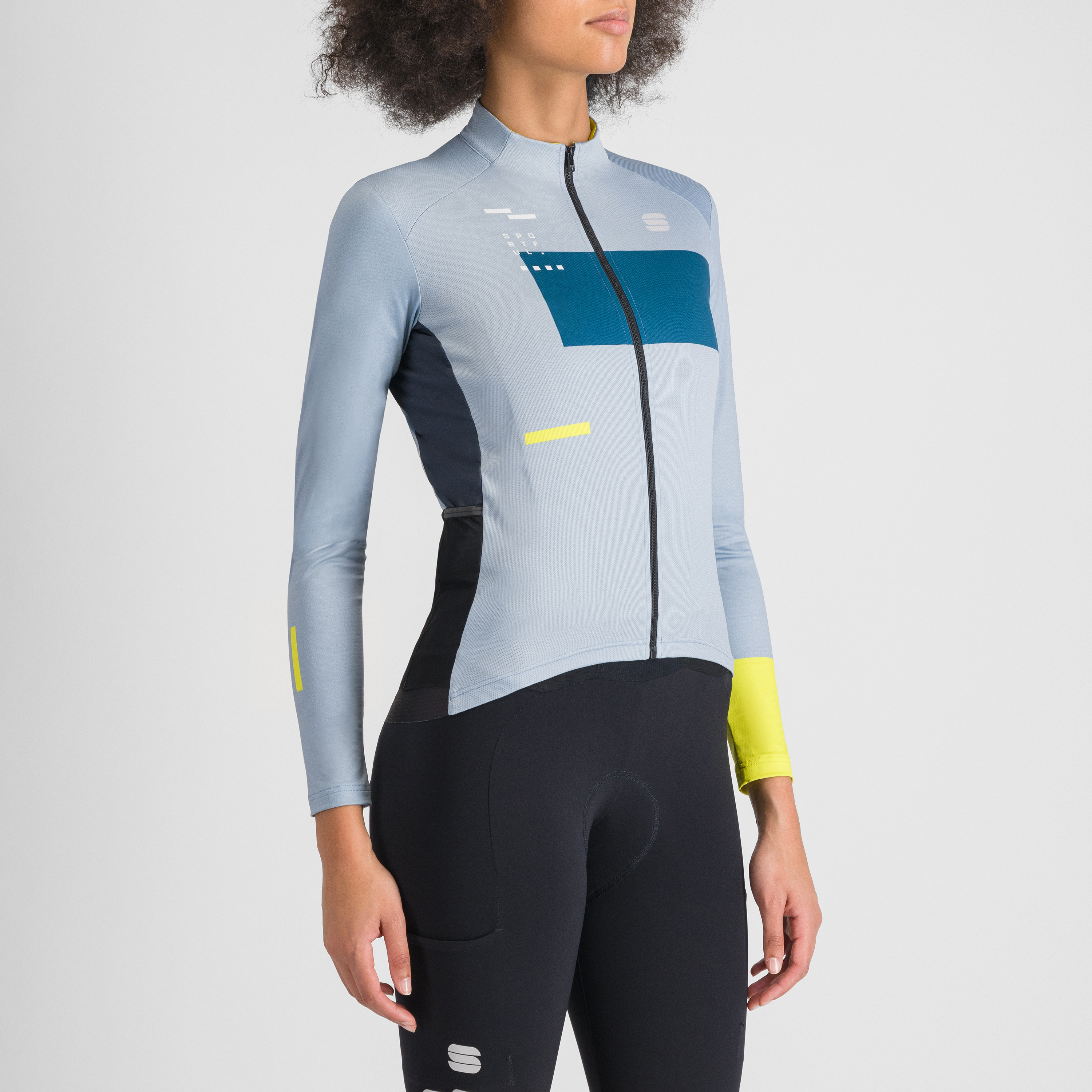 Breakout supergiara w thermal jersey - ice gray teal blu black cedar - sportful