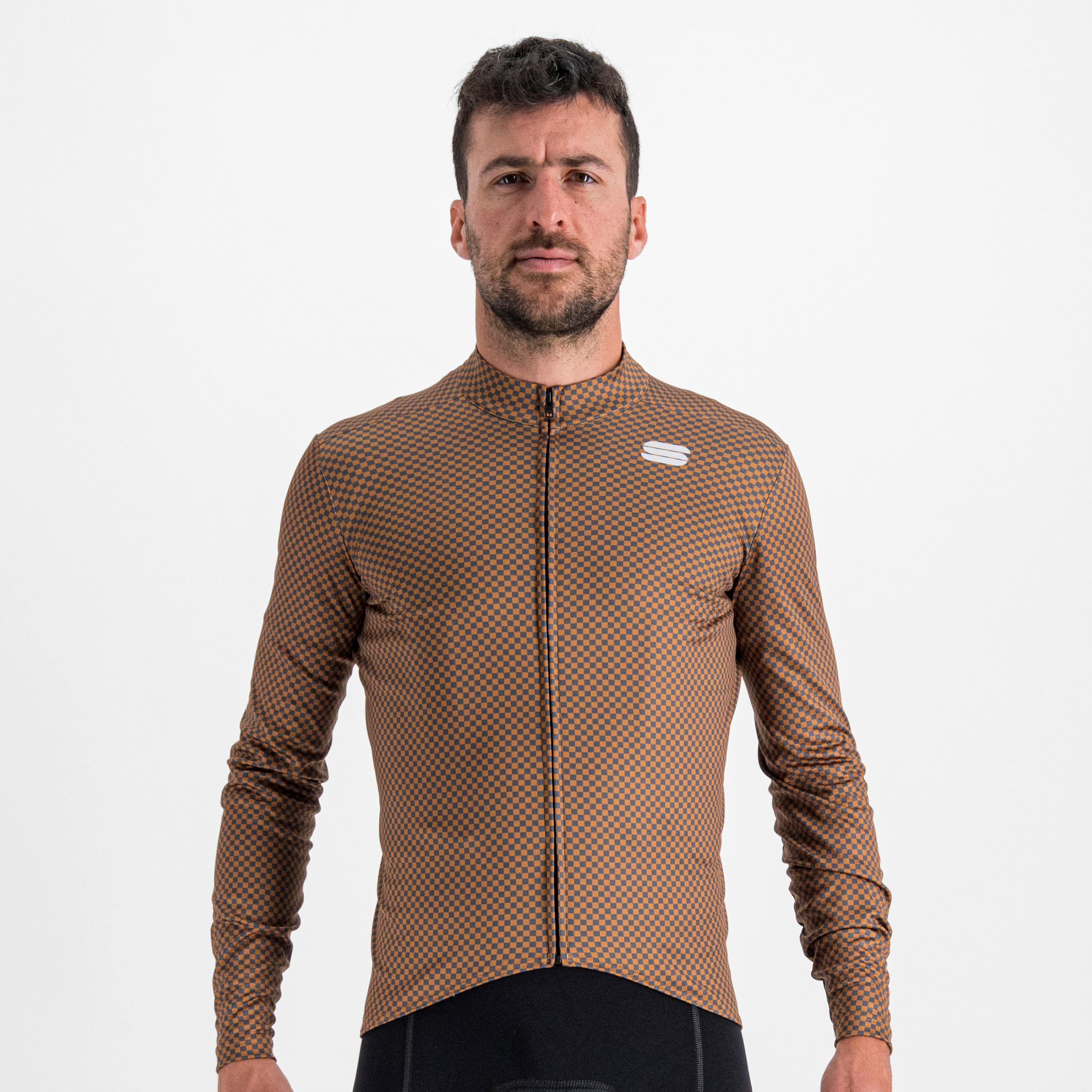 Checkmate thermal jersey - leather anthracite pompelmo - sportful