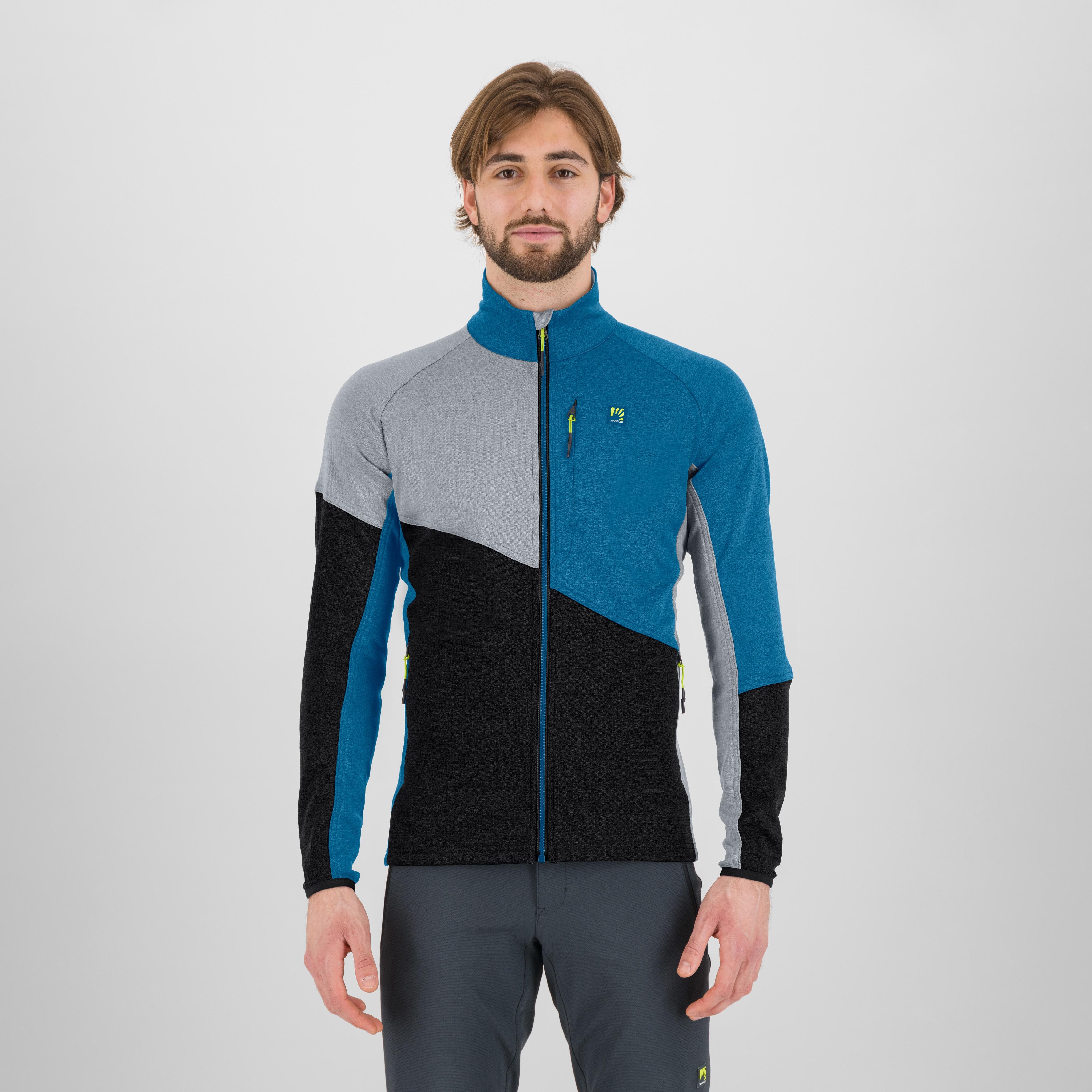 Federa full-zip fleece - black/deep water/micro chip - karpos