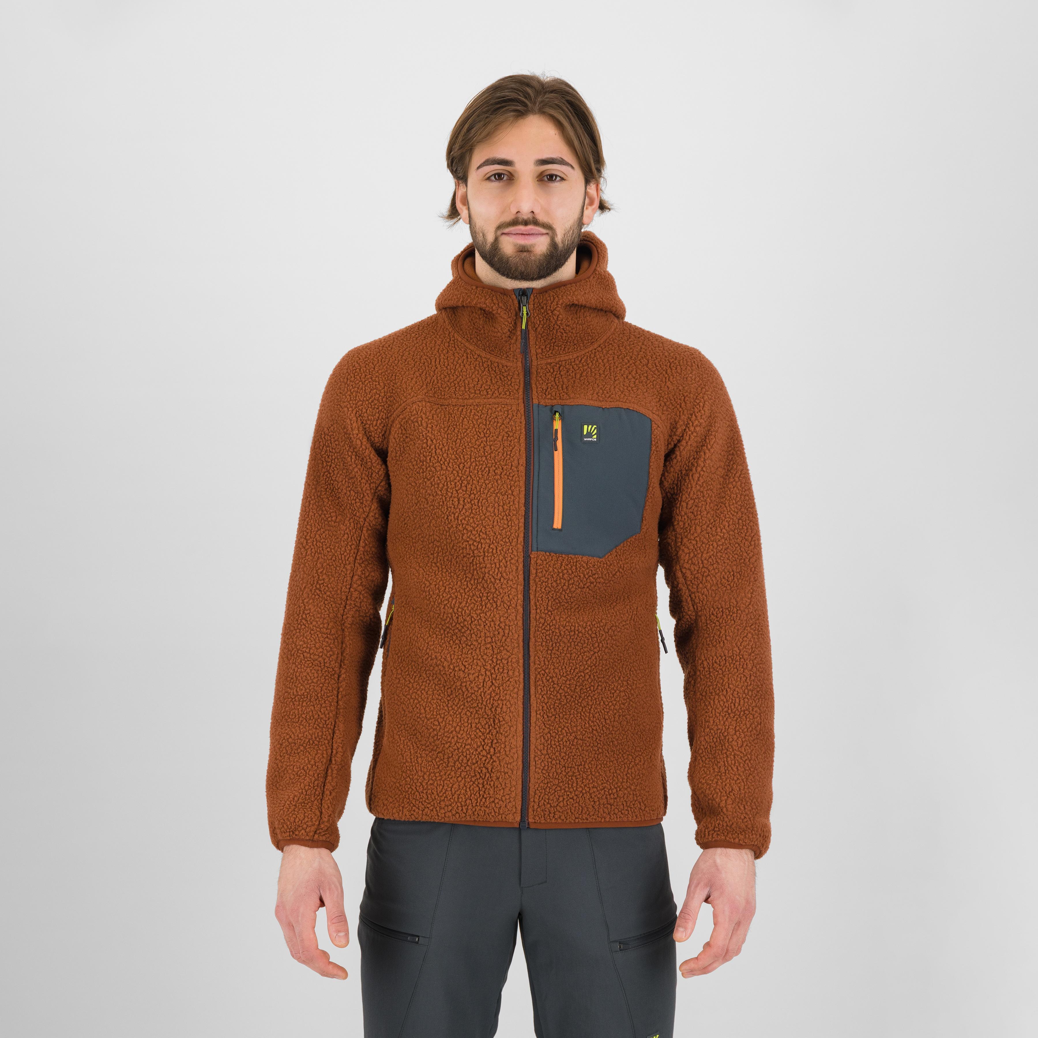 Moiazza retrò hoodie fleece - mahogany/woodl.gray - karpos