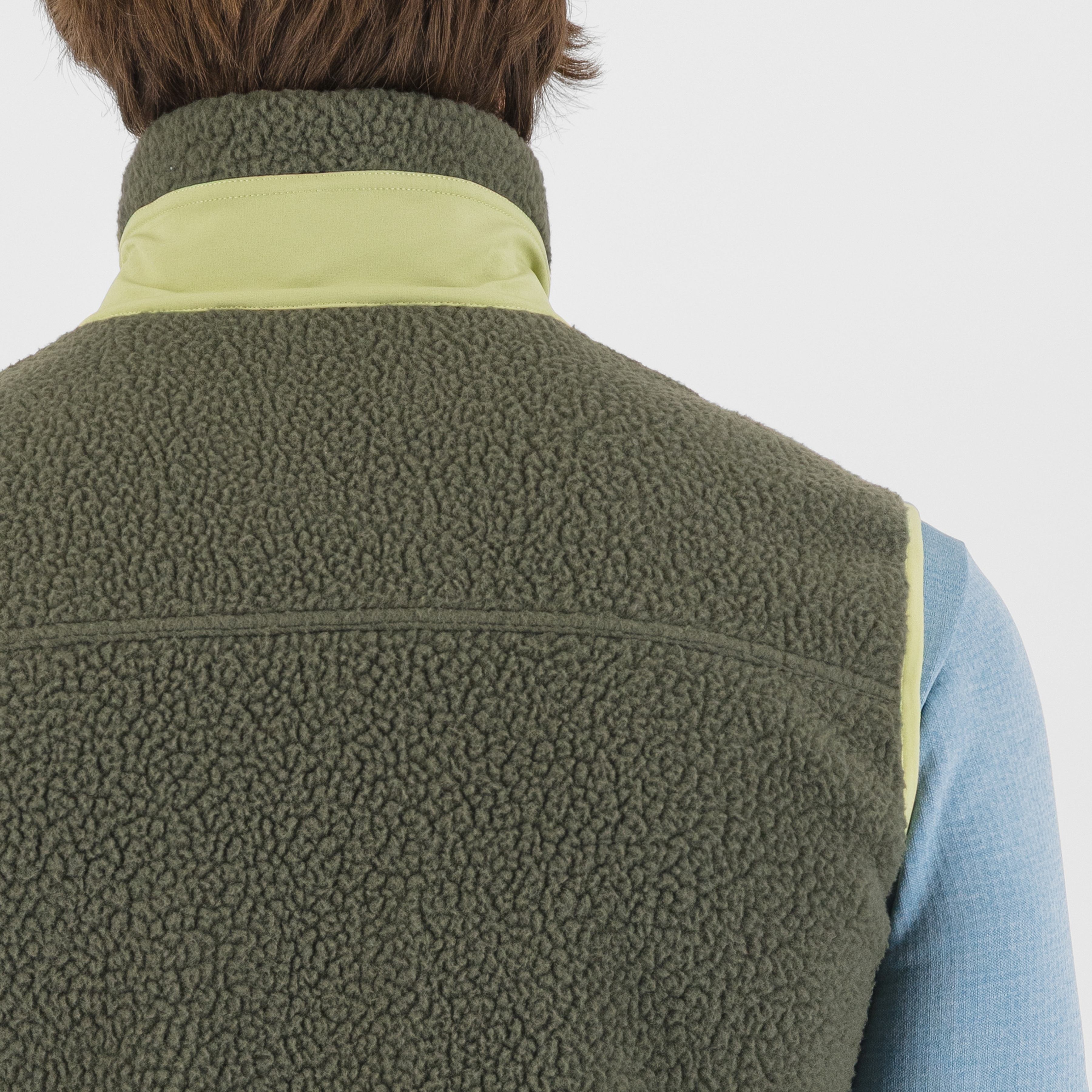 Moiazza retrò fleece vest - deep depths/tarragon - karpos