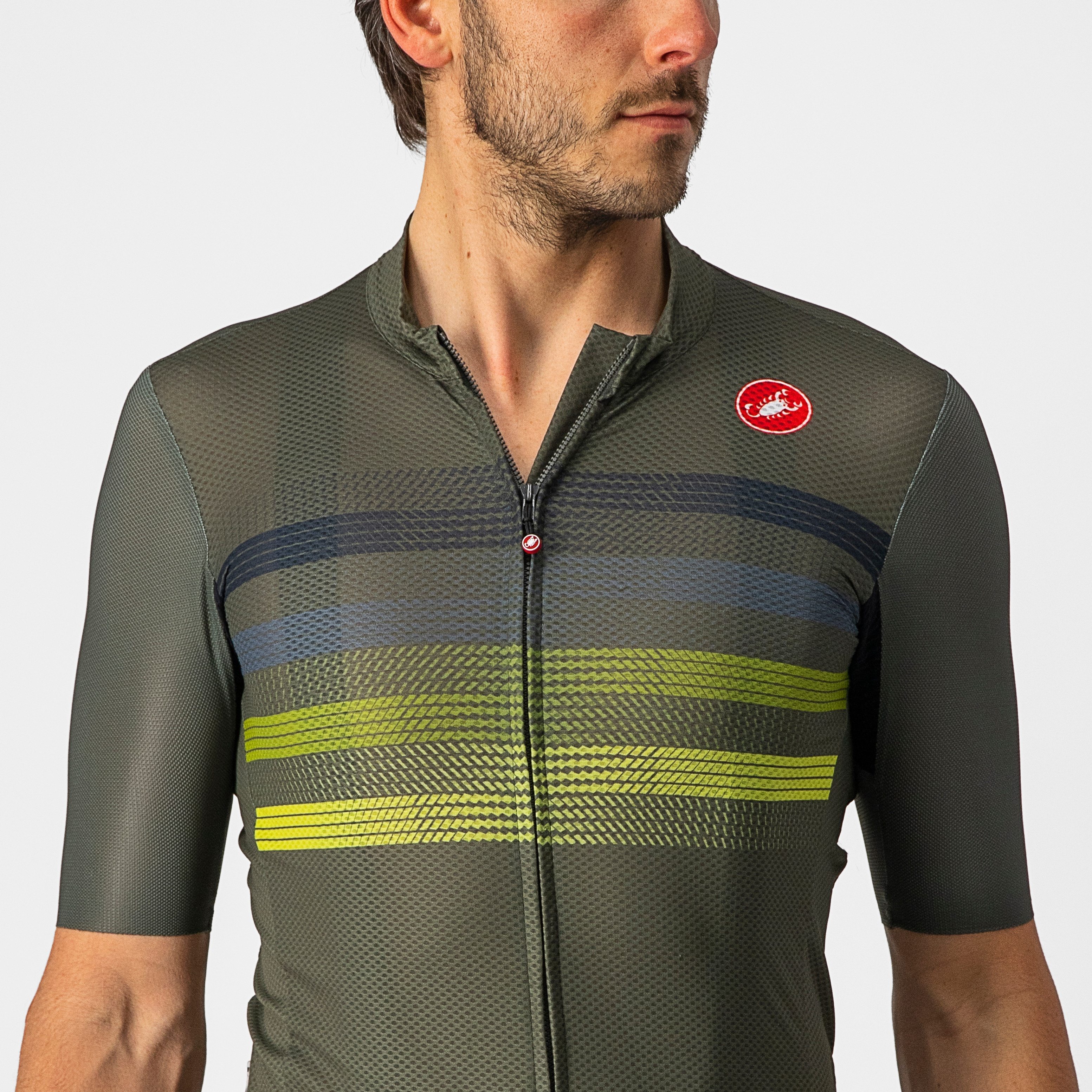 Endurance pro jersey - military green/blue-sulphur - castelli