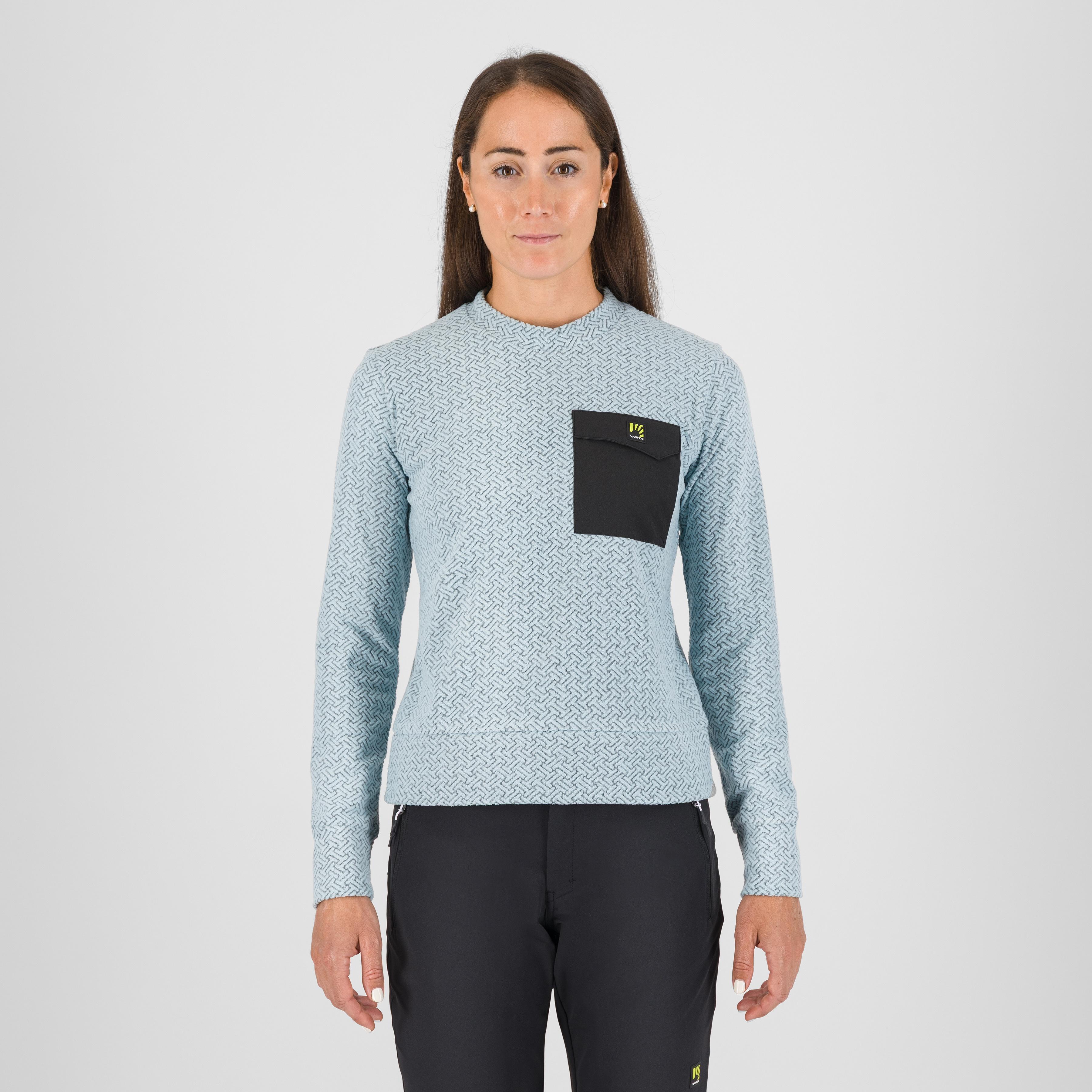 Mesdi' w crewneck fleece - forget/black - karpos