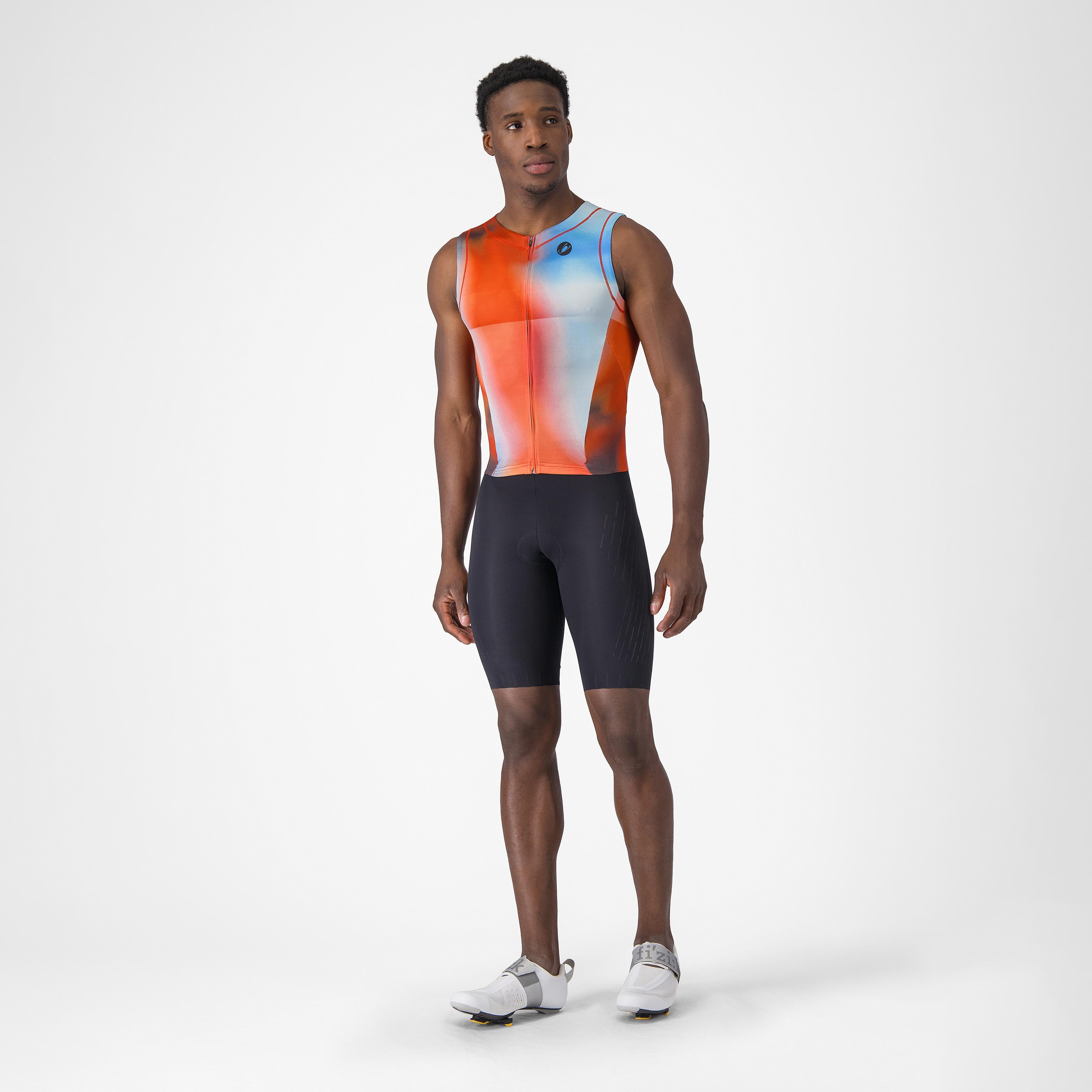 Free sanremo 3 suit sleeveless - paprika/winter sky-black - castelli