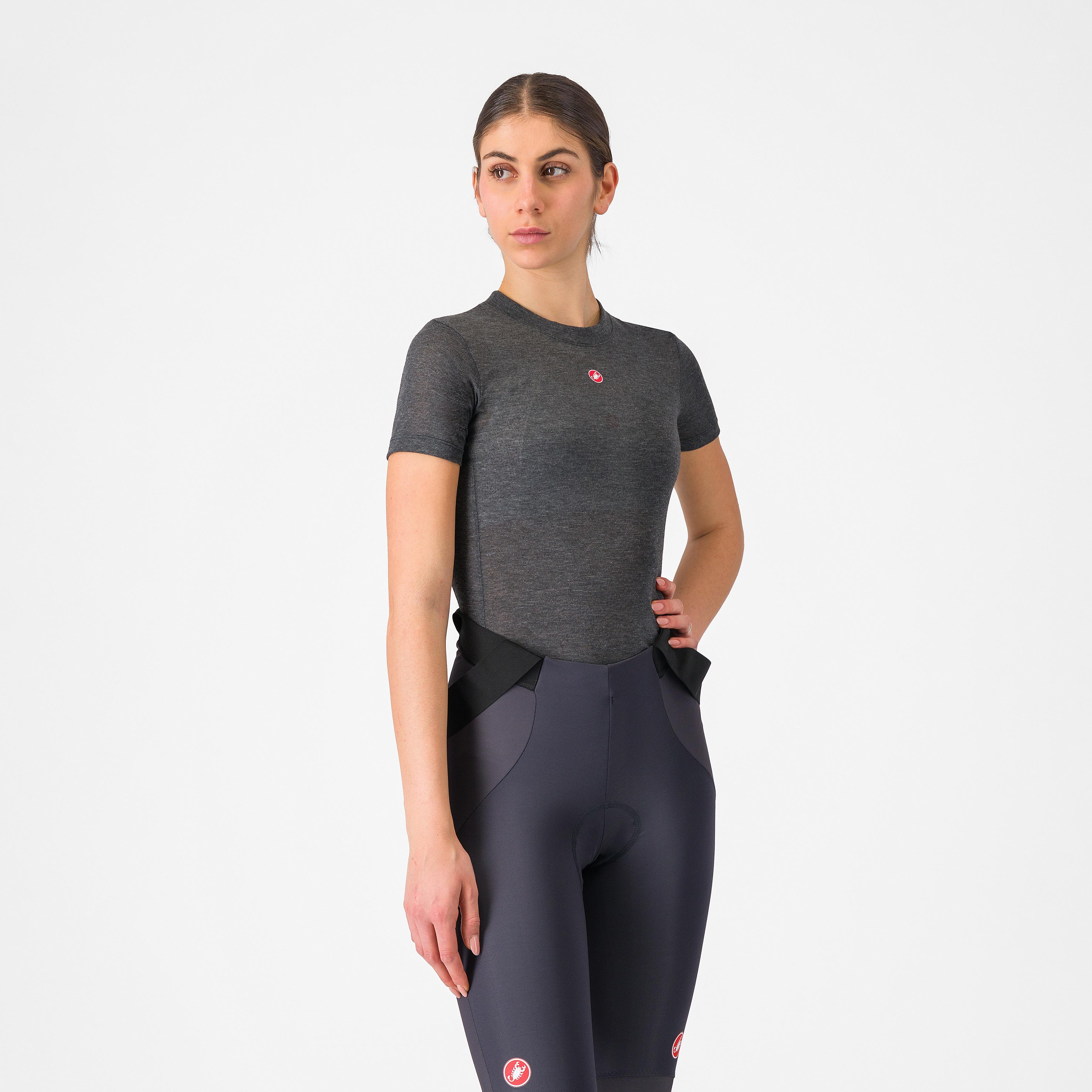 Medio base layer w short sleeve - melange gray - castelli