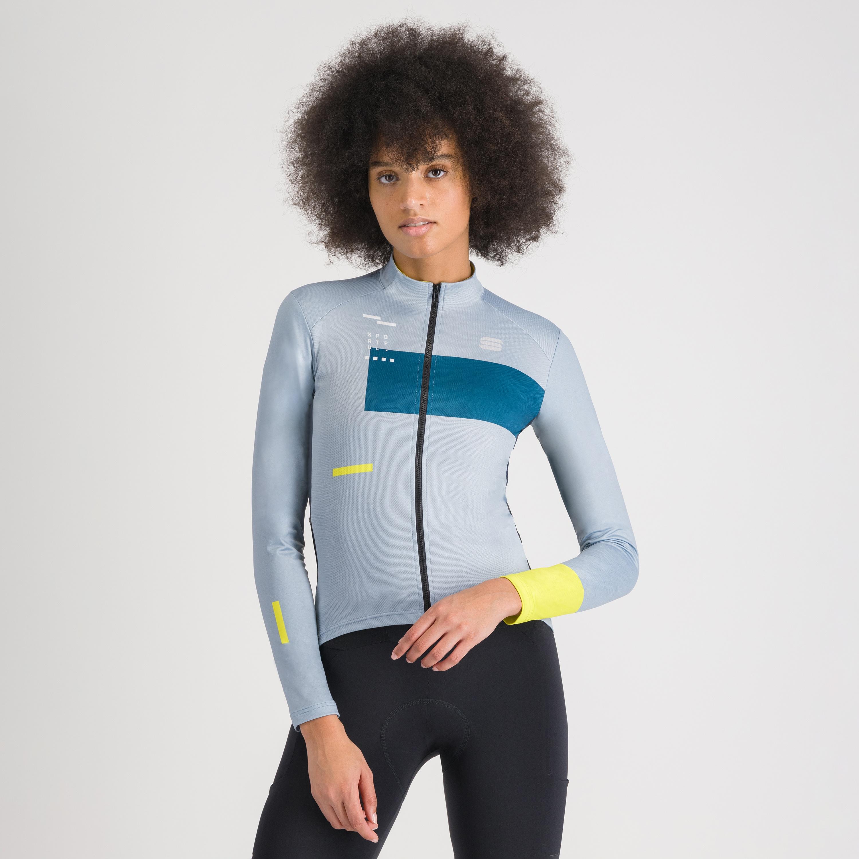 Breakout supergiara w thermal jersey - ice gray teal blu black cedar - sportful