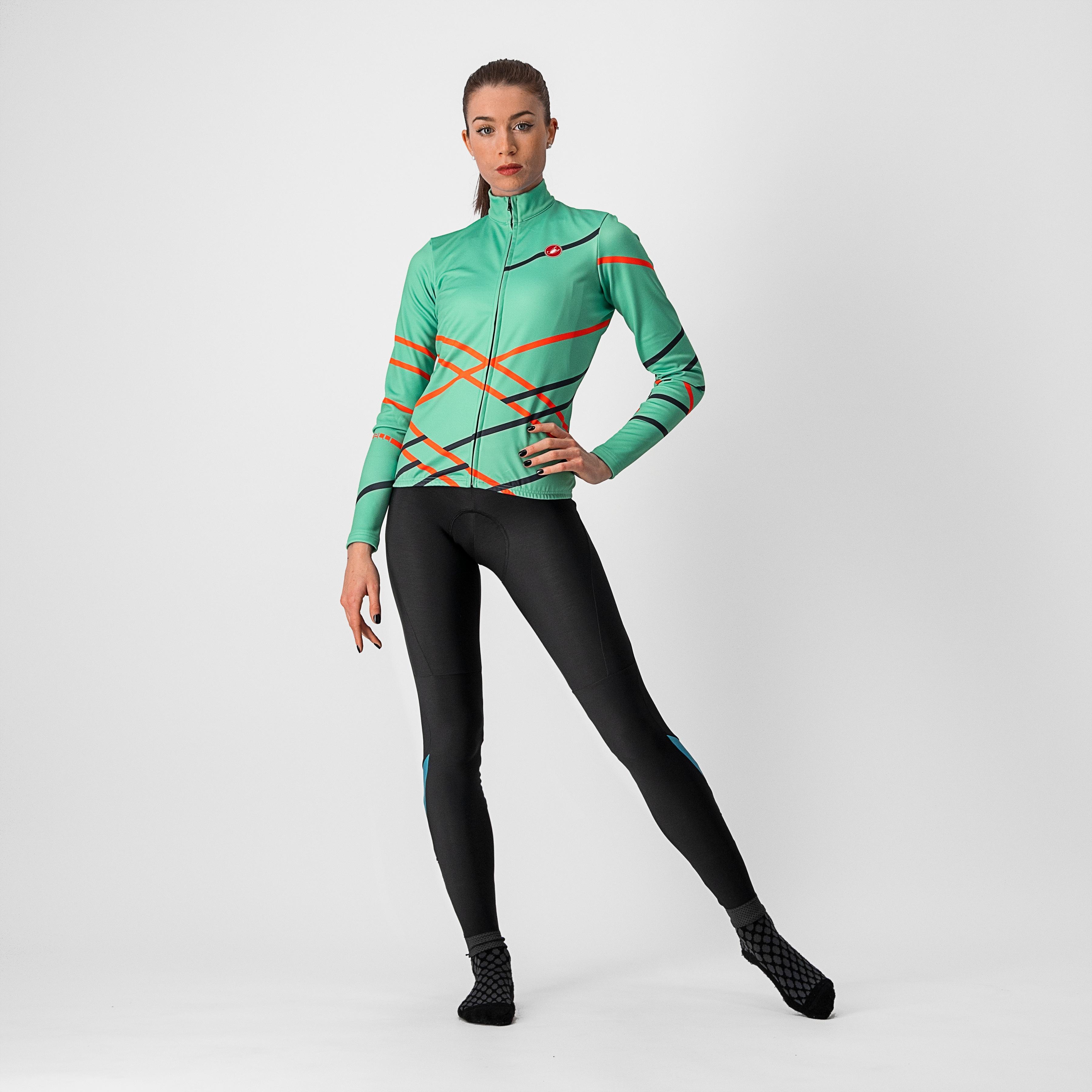 Diagonal jersey fz - jade green/brilliant pink-dark - castelli