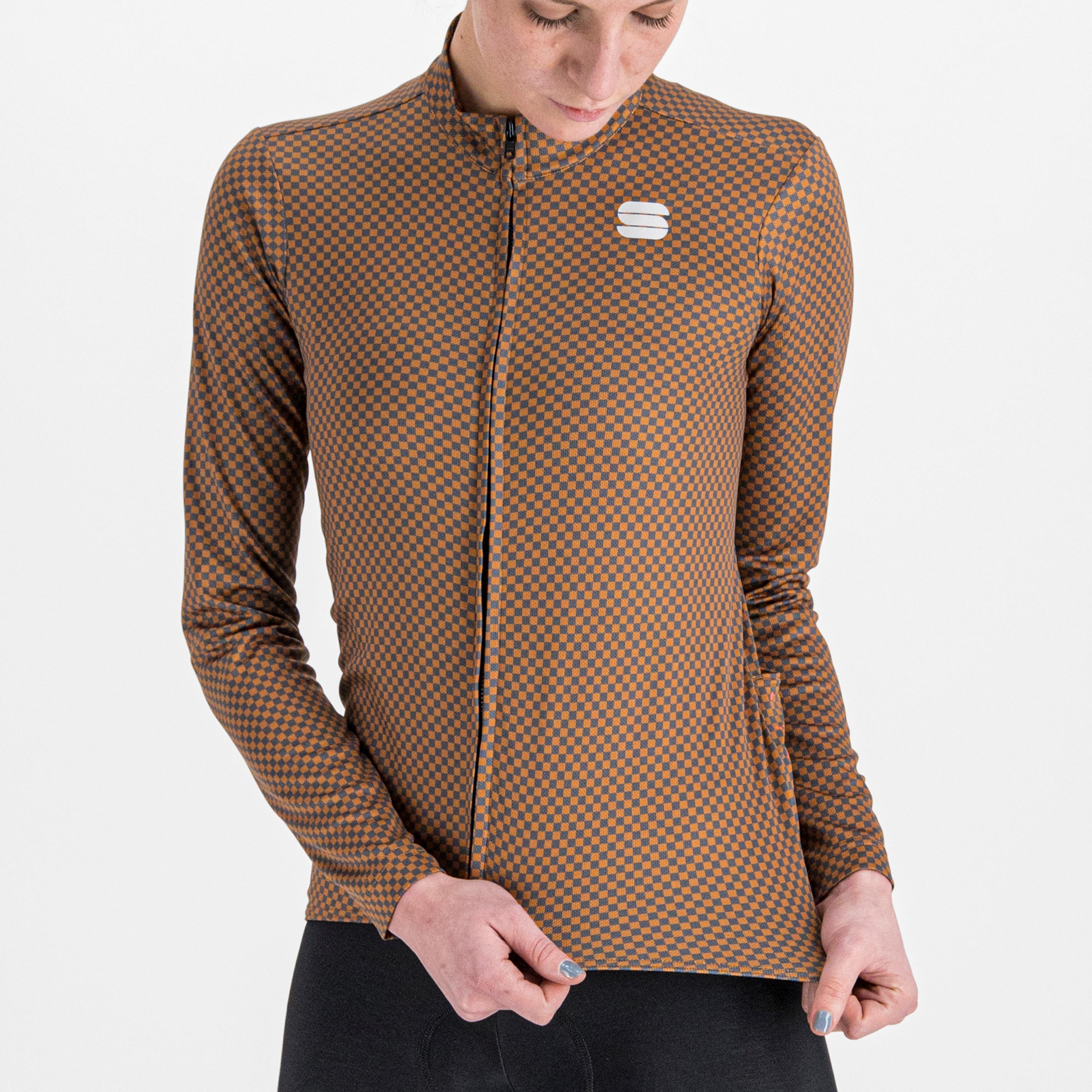 Checkmate w thermal jersey - leather anthracite pompelmo - sportful