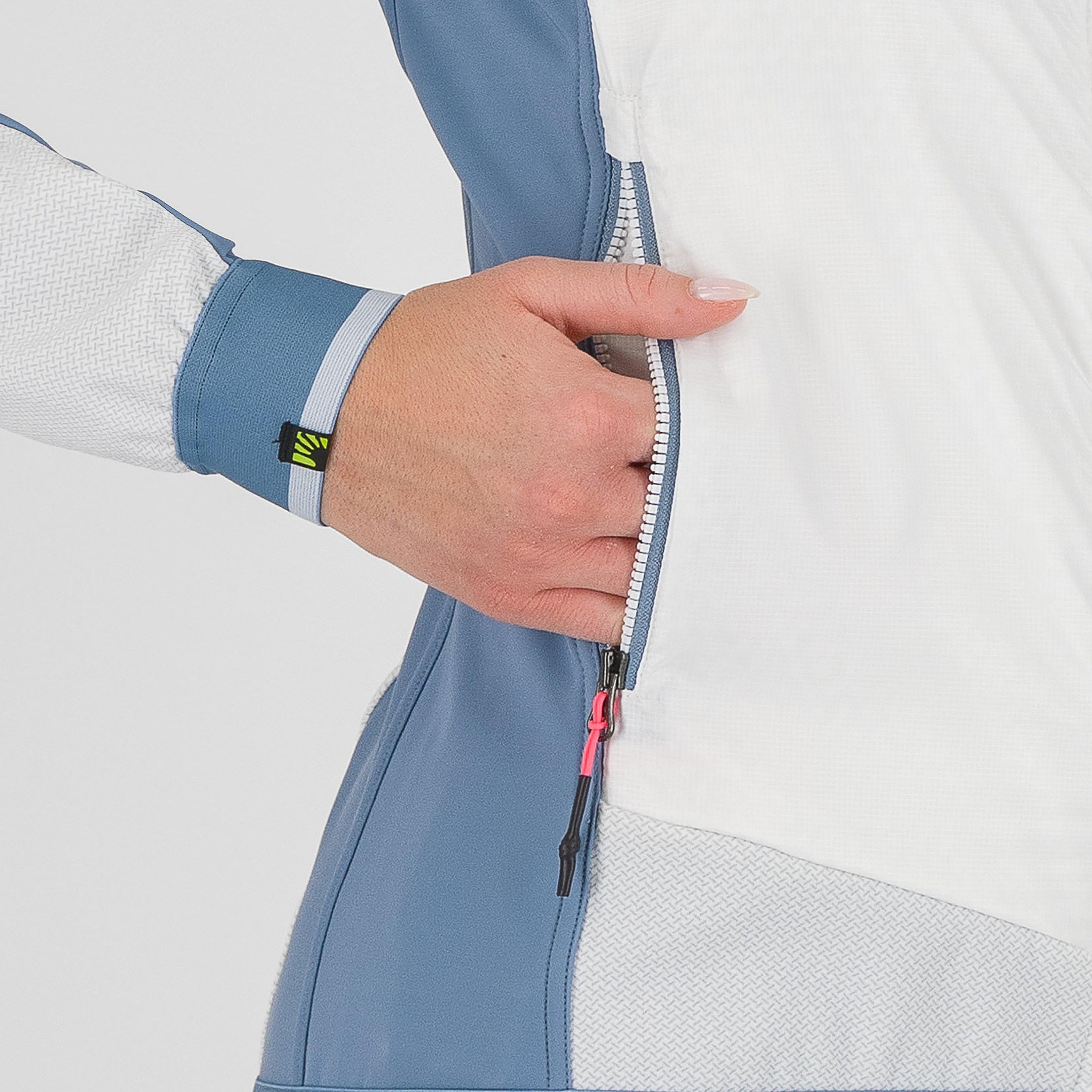 Alagna plus evo w jacket - bright white/spring lake - karpos