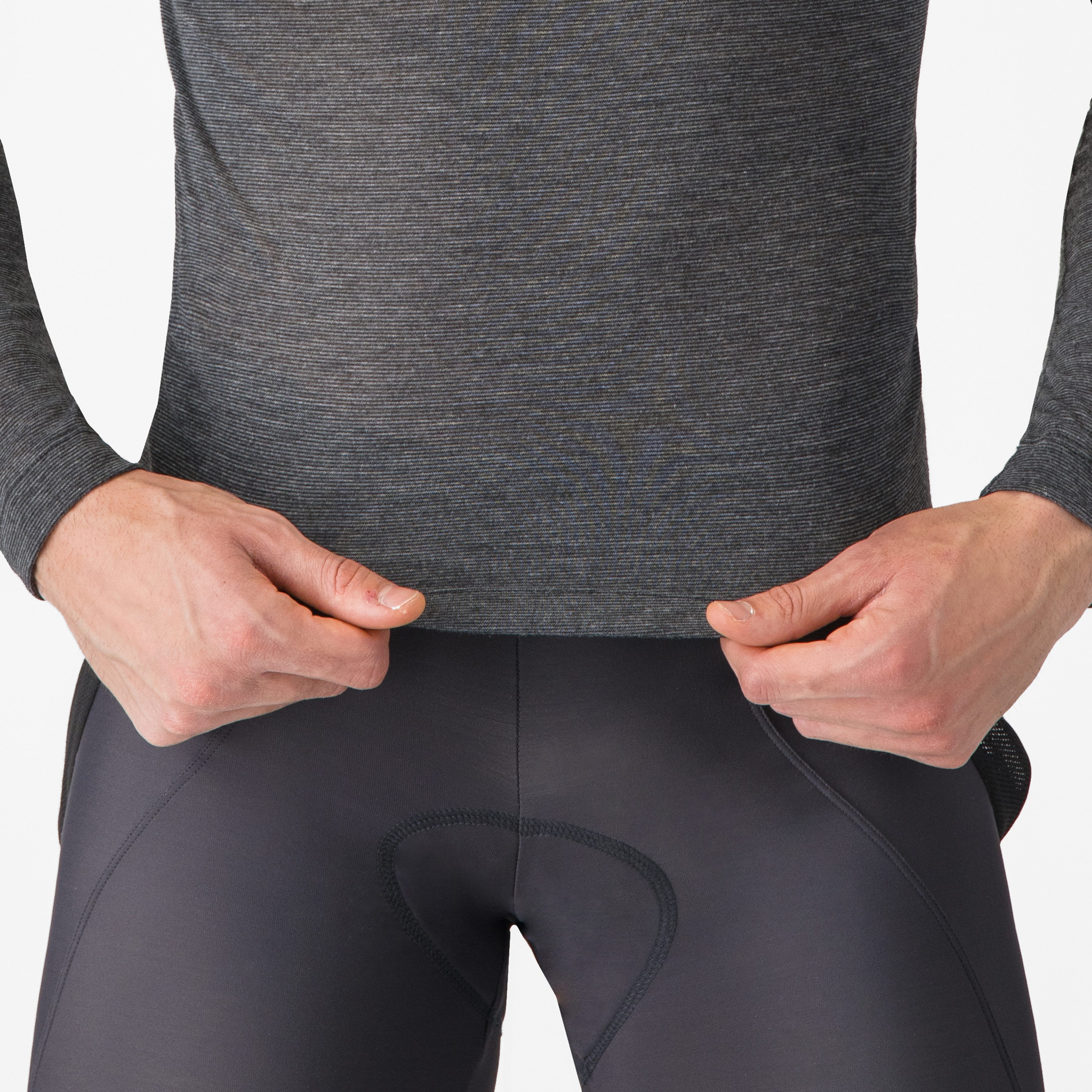 Medio base layer ls - melange gray - castelli