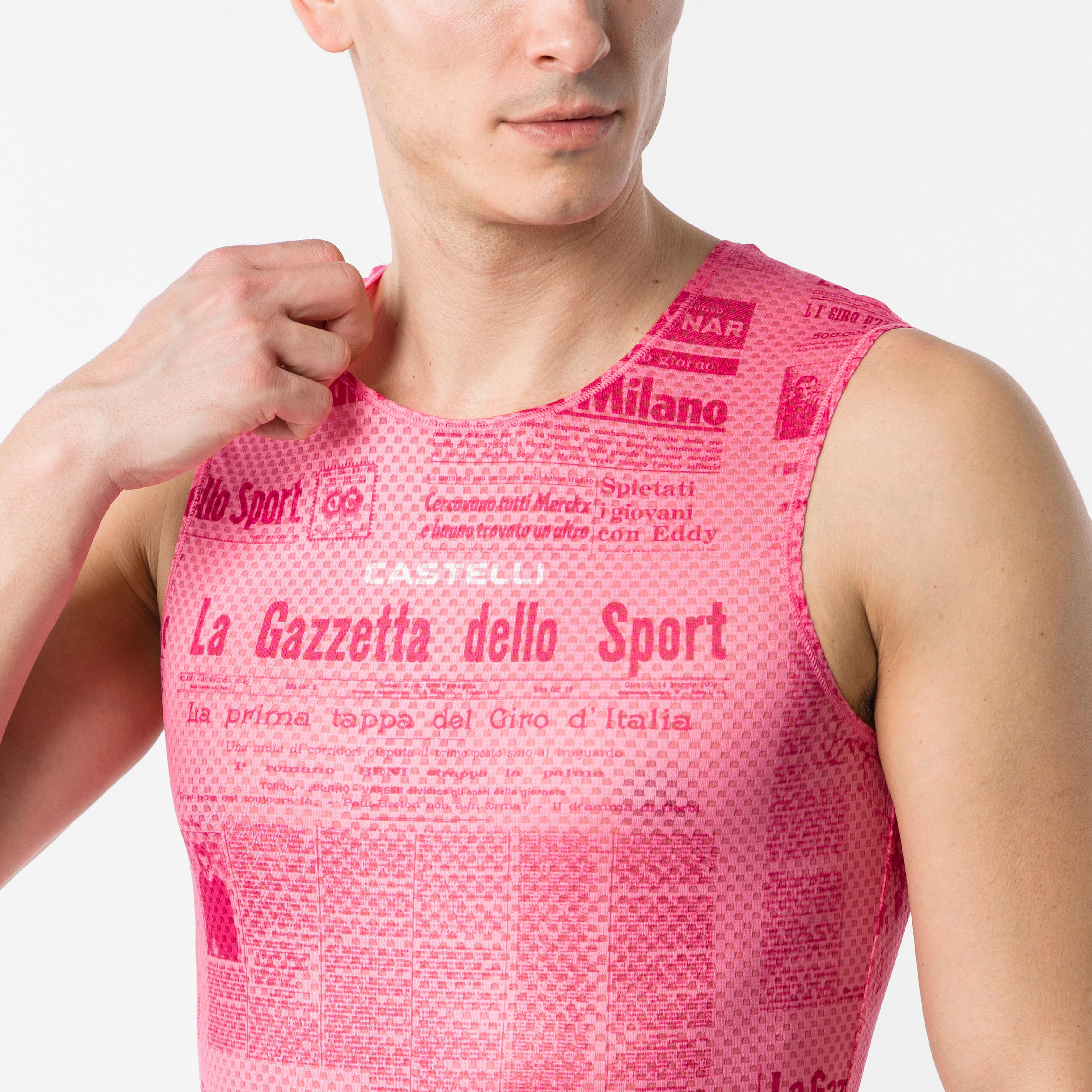 Gazzetta dello sport base layer - rosa giro - castelli