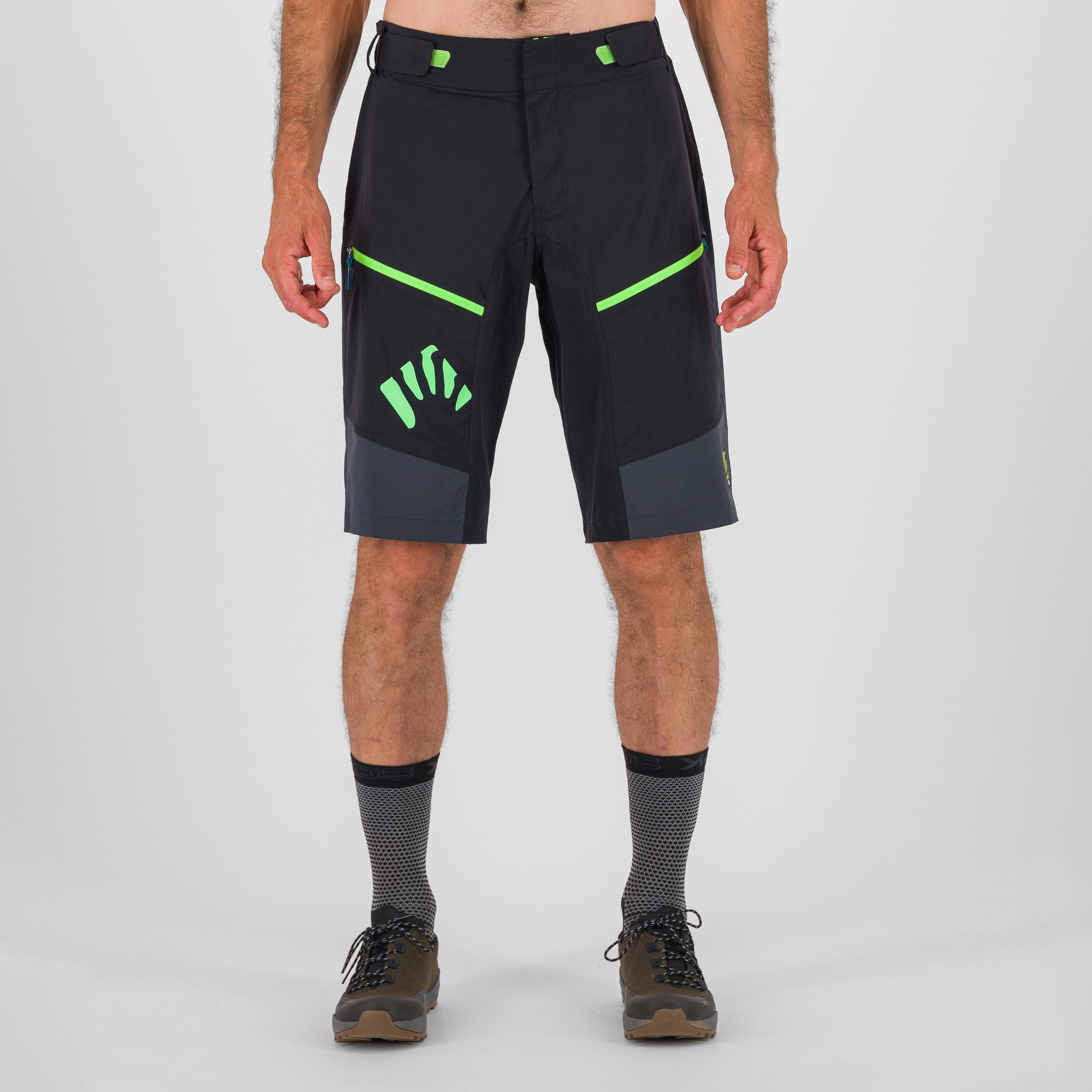Rapid  baggy short - black/dark grey/green fluo - karpos