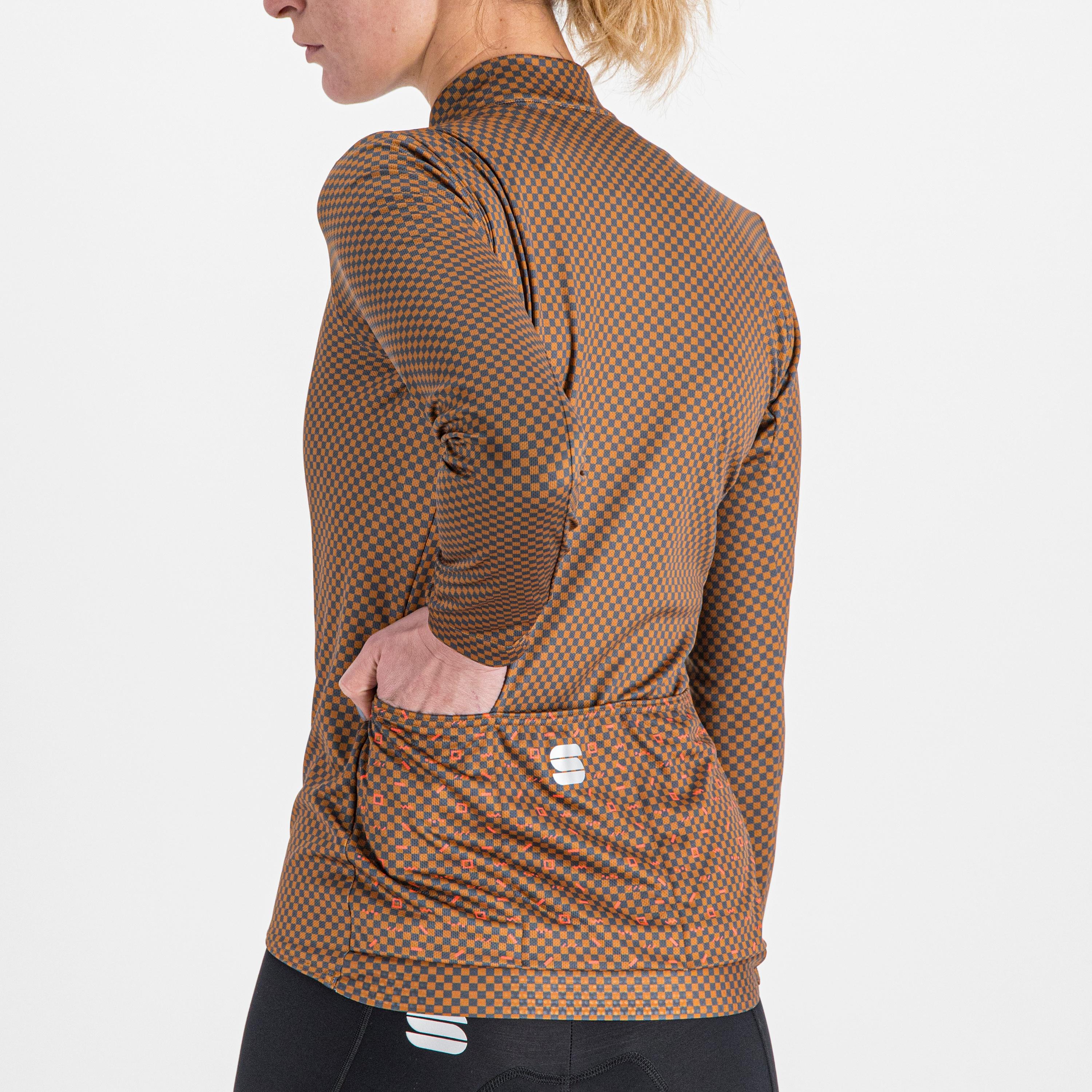 Checkmate w thermal jersey - leather anthracite pompelmo - sportful
