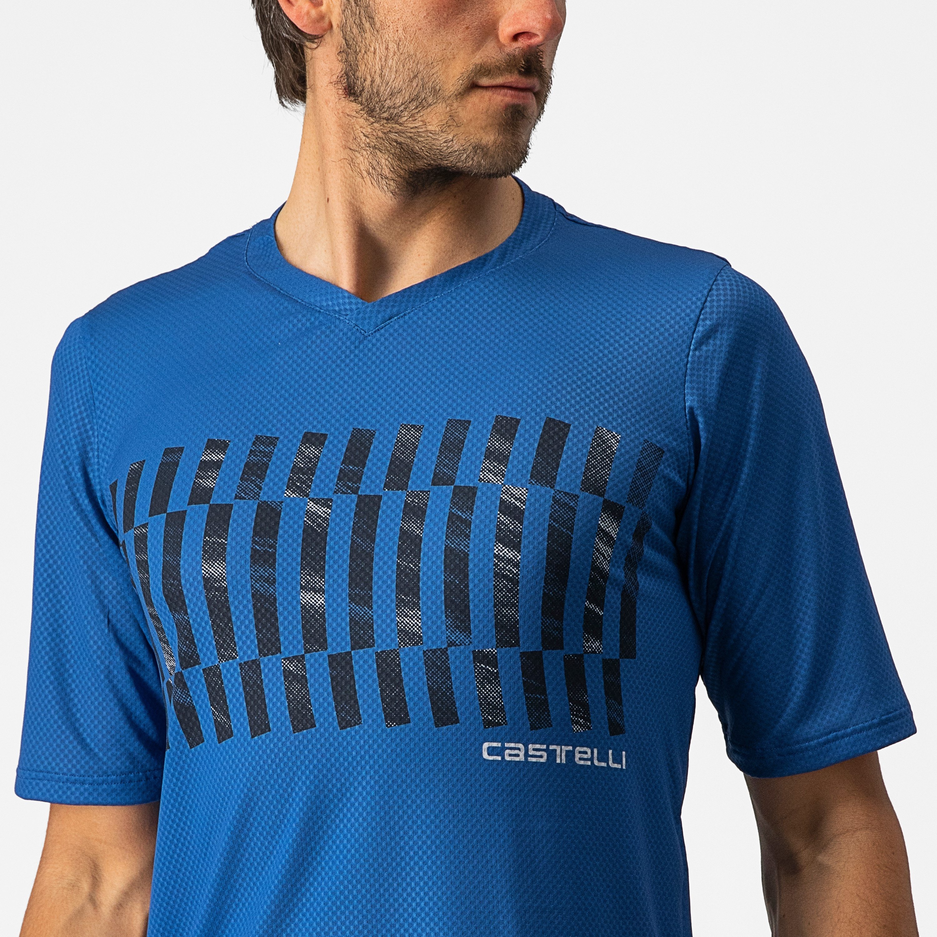 Trail tech tee - cobalt blue/savile blue-silver - castelli