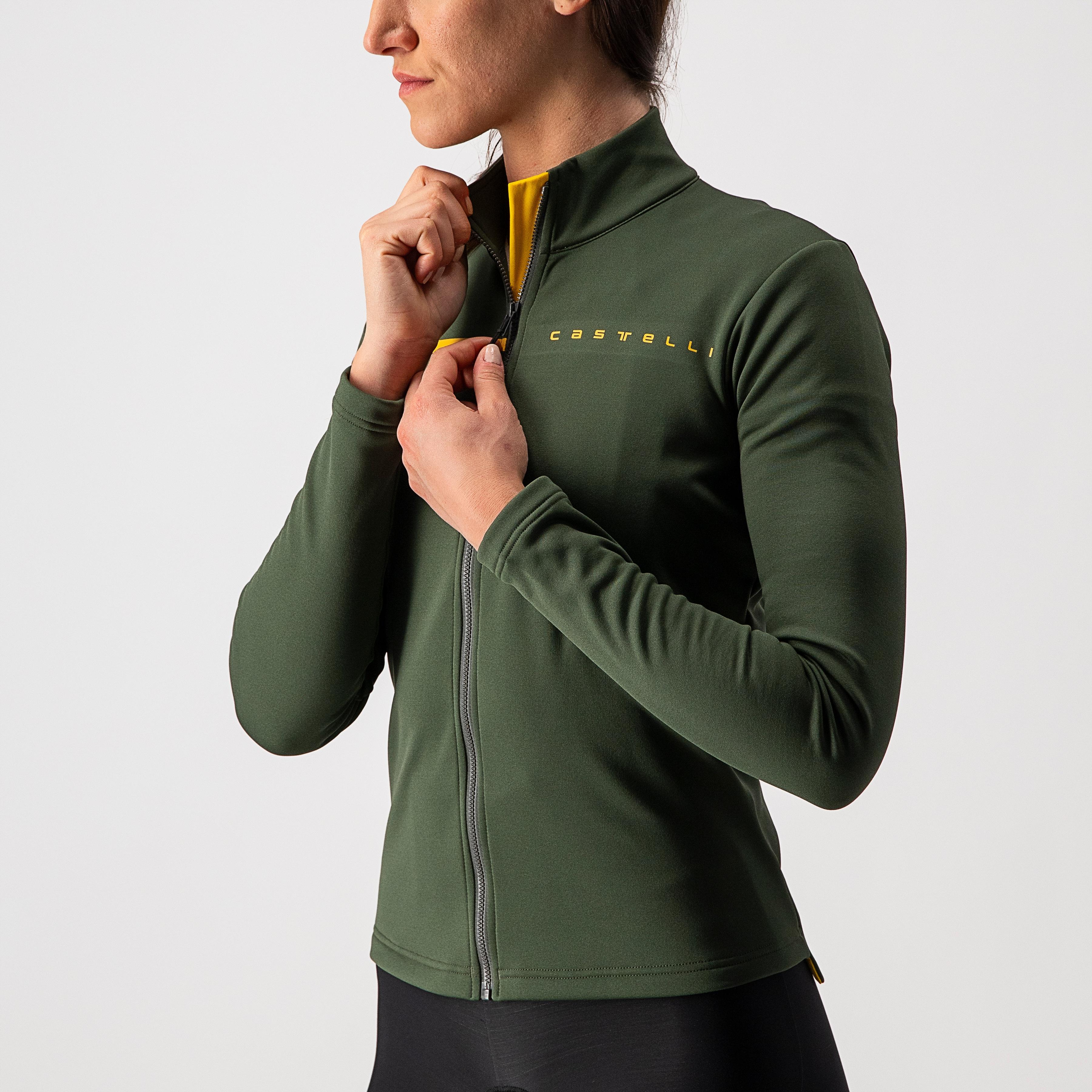 Sinergia 2 jersey fz - military green/saffron - castelli