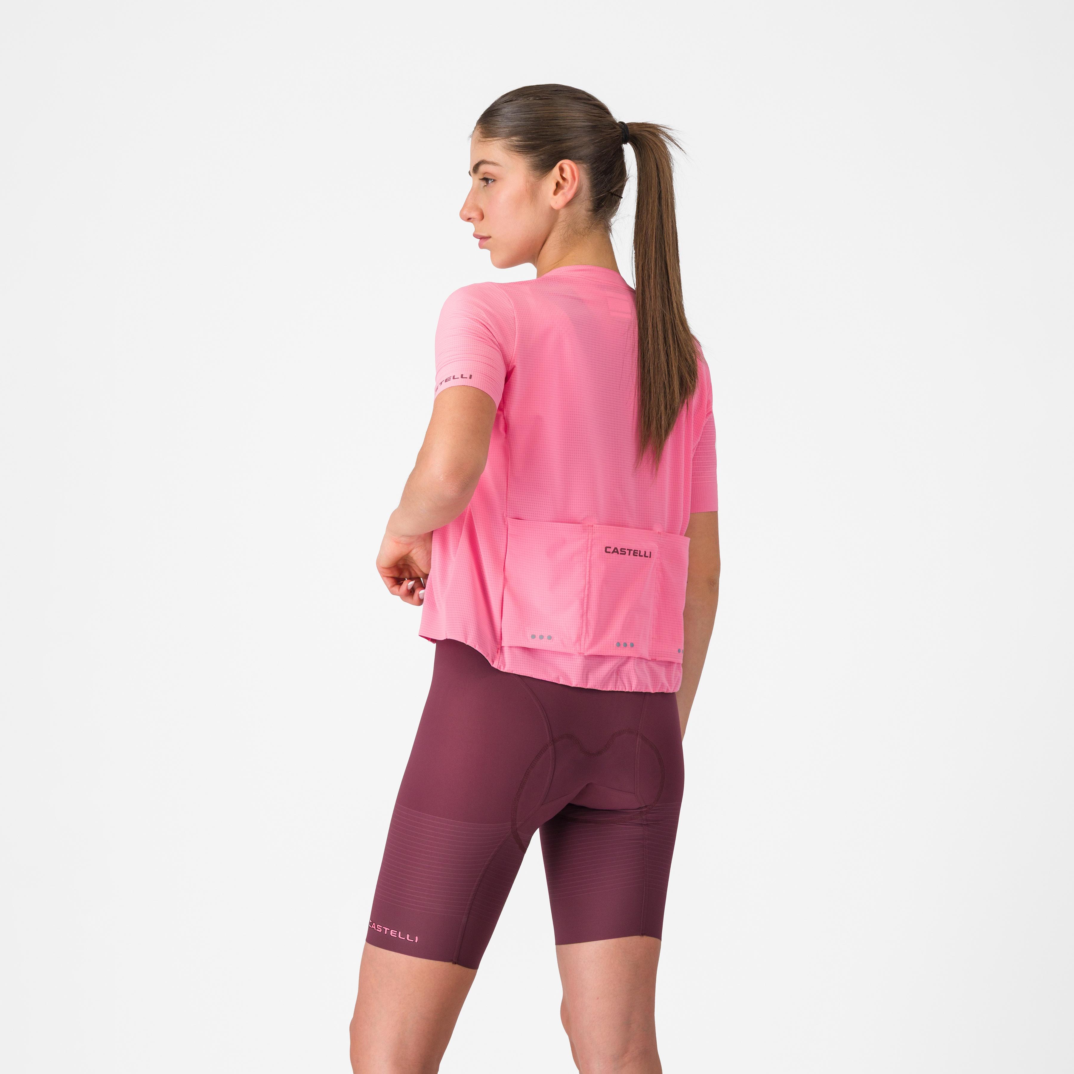 Premio evo w dt bibshort - deep bordeaux/rosa giro - castelli