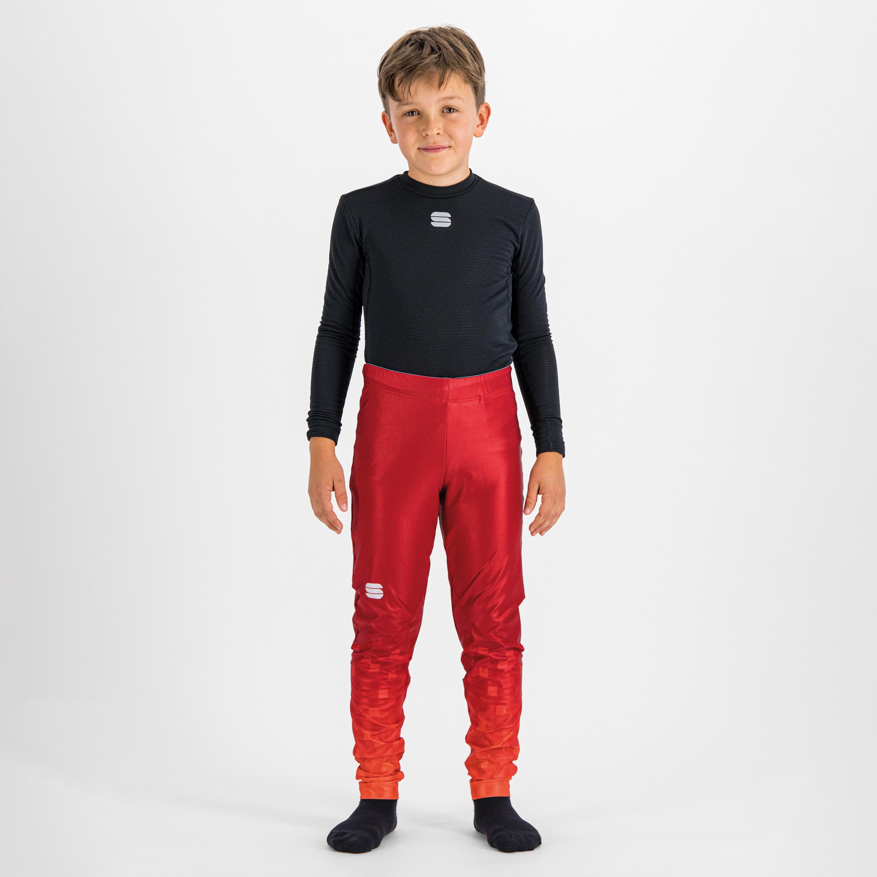 Squadra kid's tight - red rumba / pompelmo - sportful