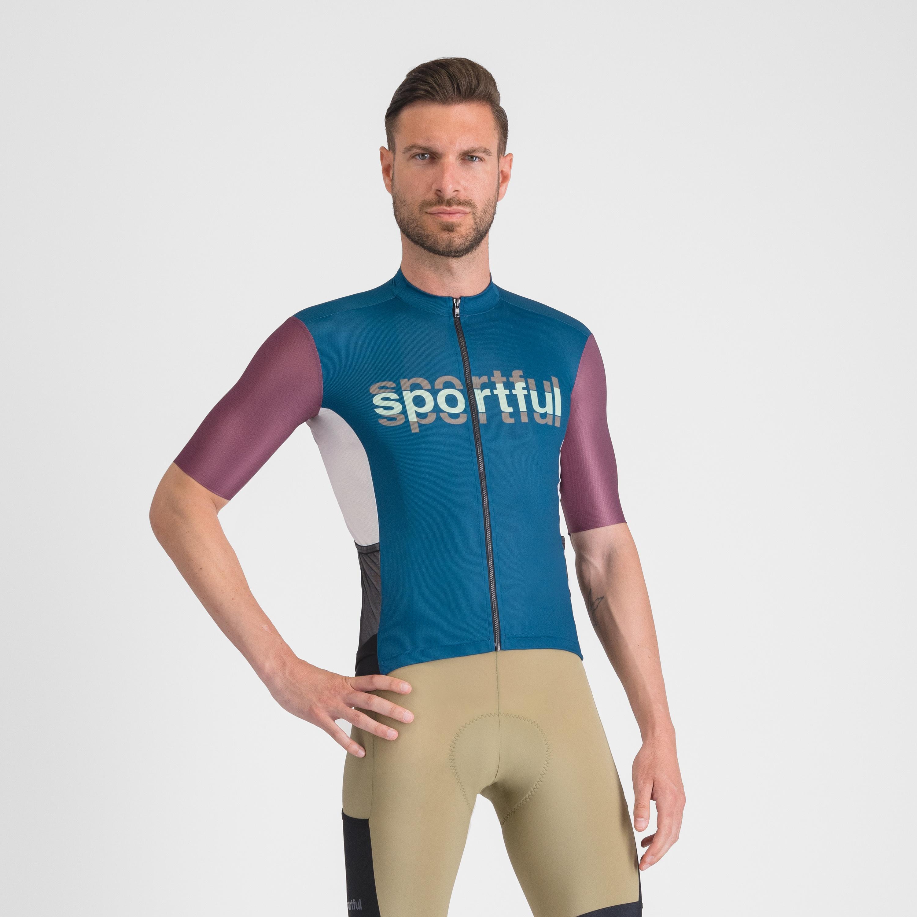 Supergiara logo jersey - teal blue/bordo' - sportful