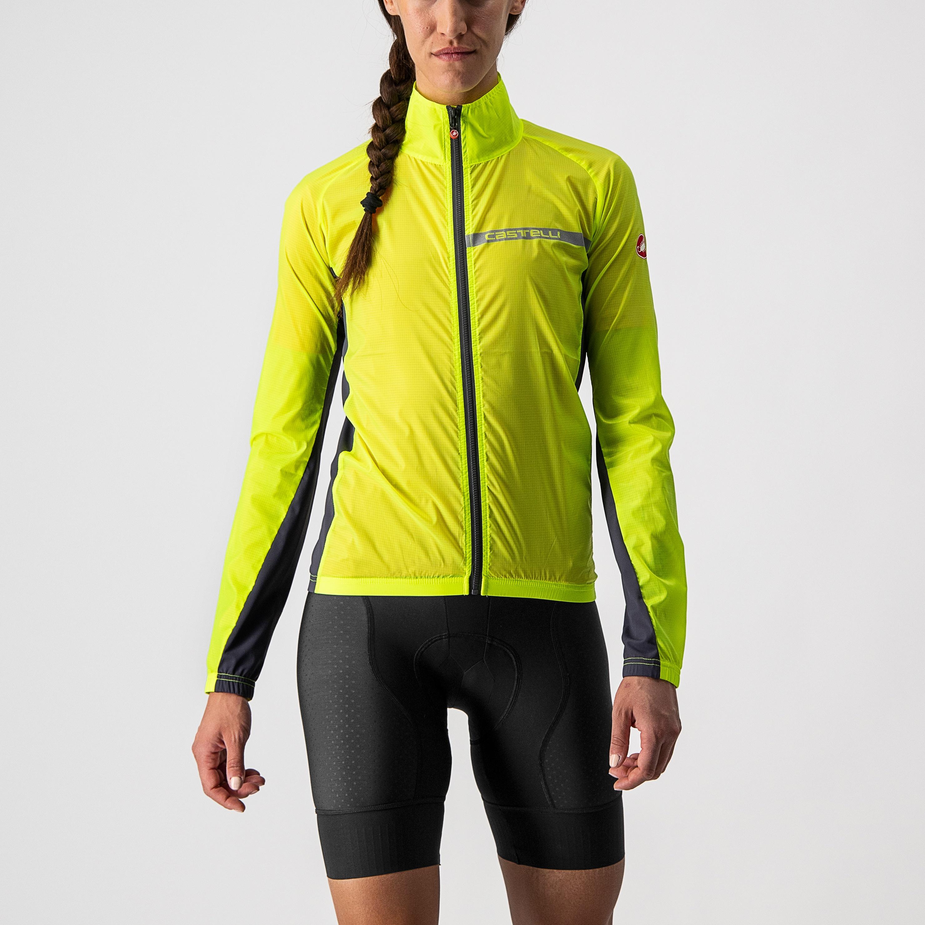 Squadra stretch w jacket - yellow fluo/dark gray - castelli