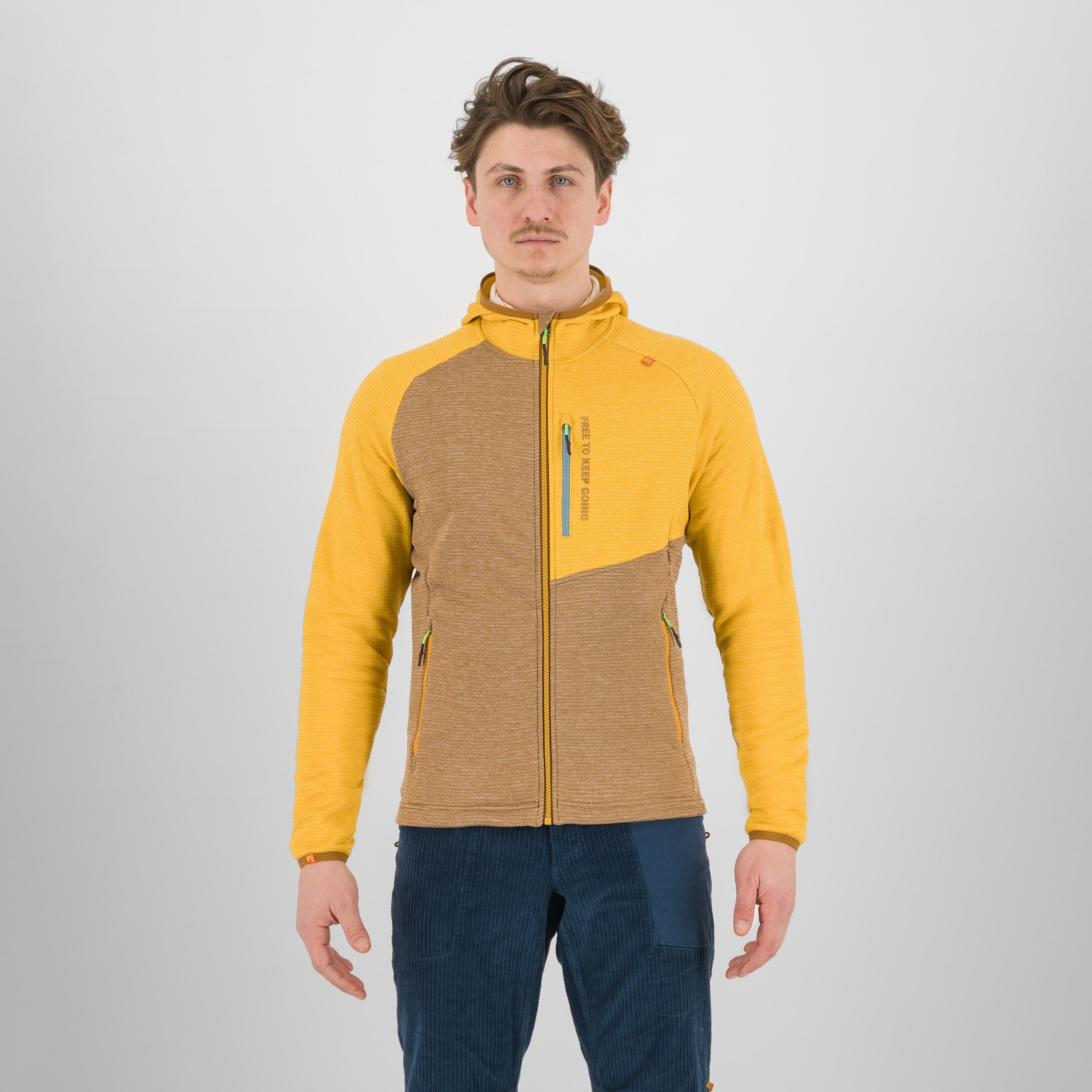 Camoscio full zip hoodie - nuthatch/golden - karpos