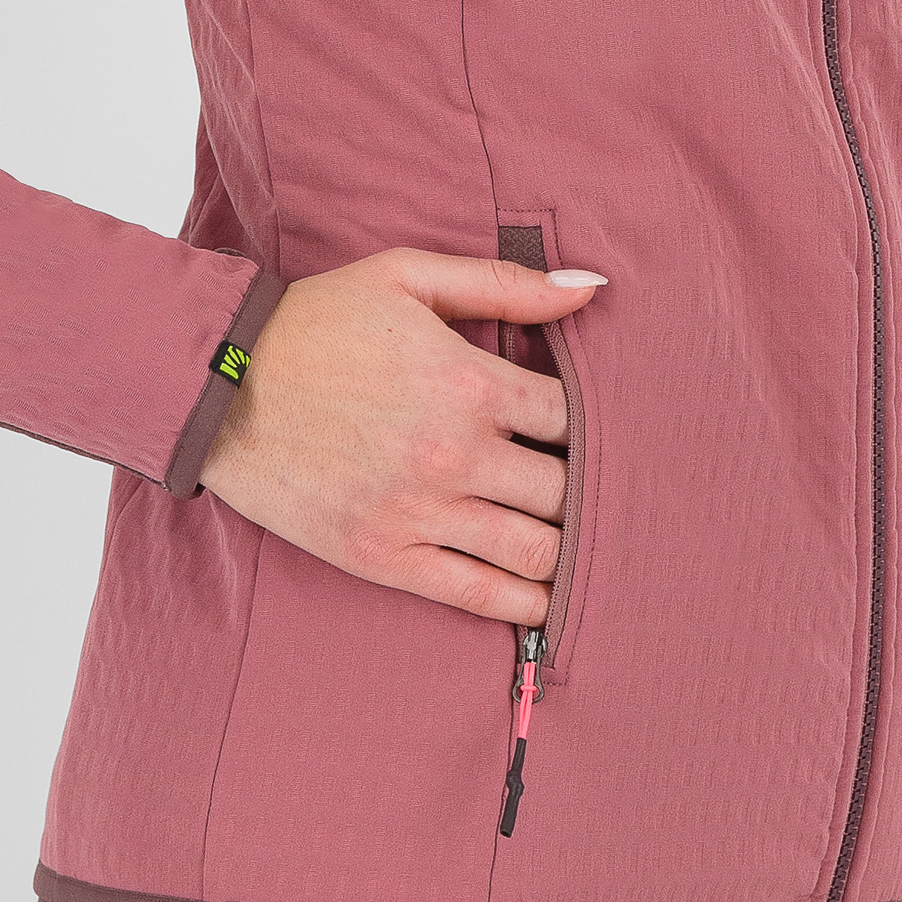 Marmolada hoodie w fleece - deco rose/huckleberry - karpos