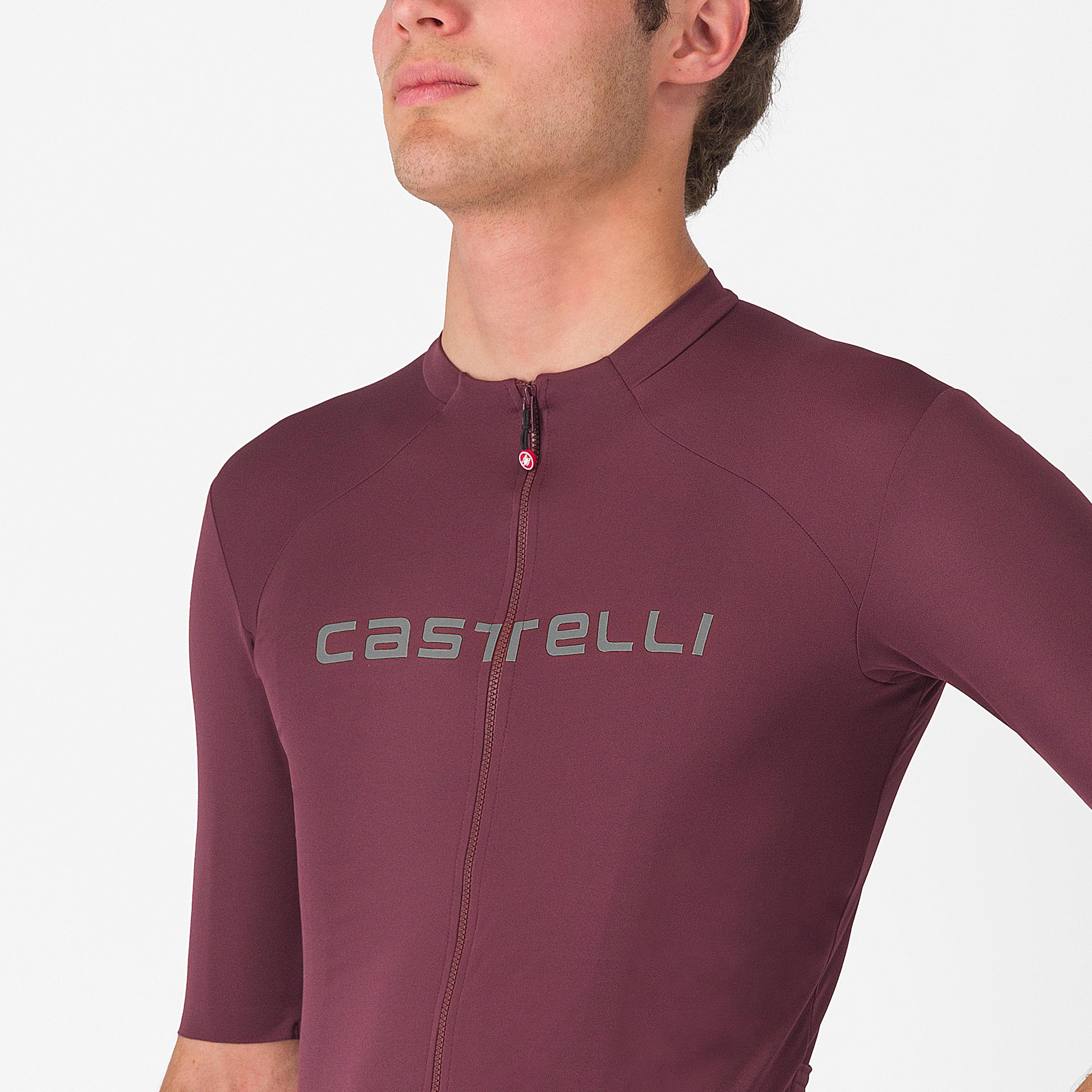 Prologo lite jersey - deep bordeaux/silver gray - castelli