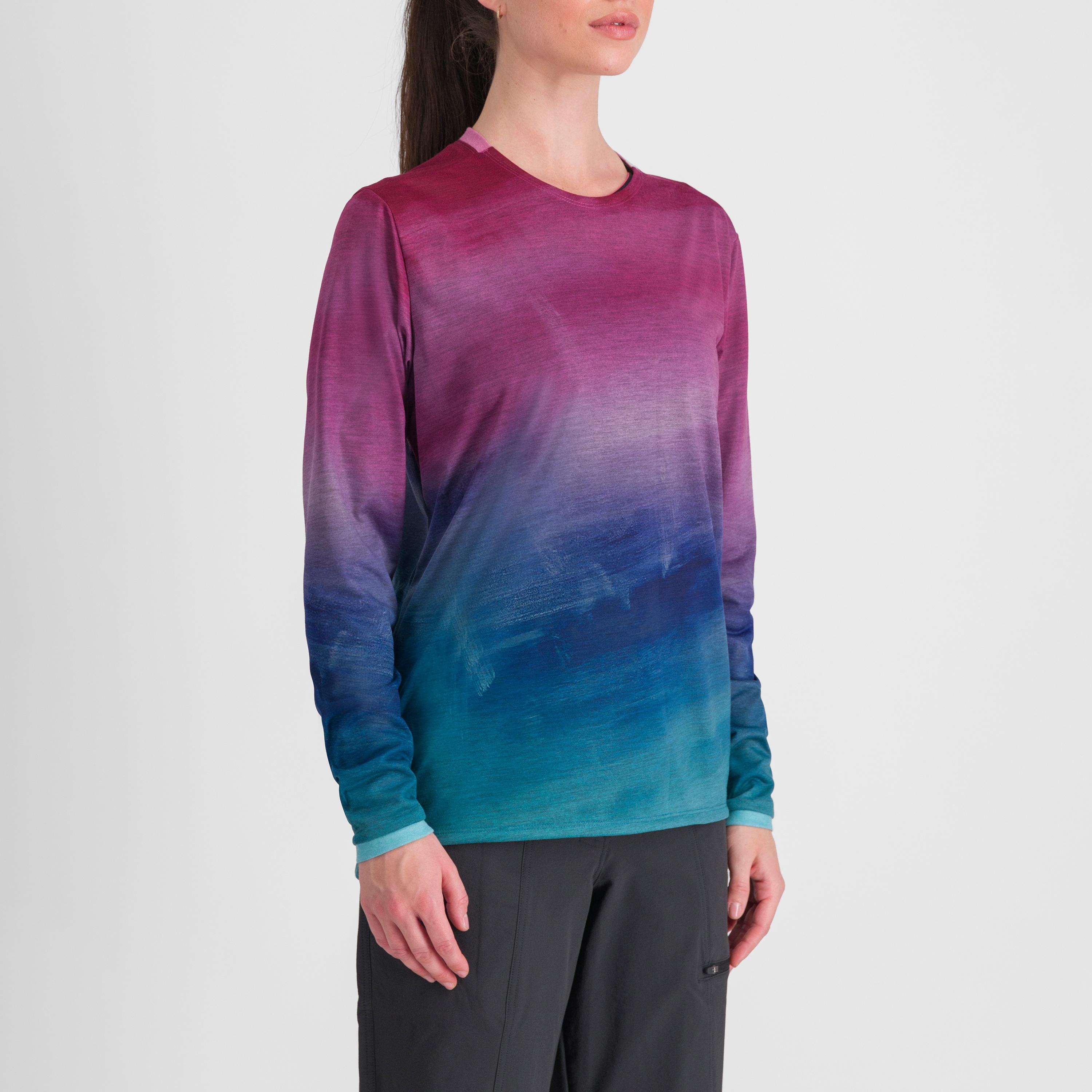 Flow giara w tee long sleeve - berry blue pink - sportful