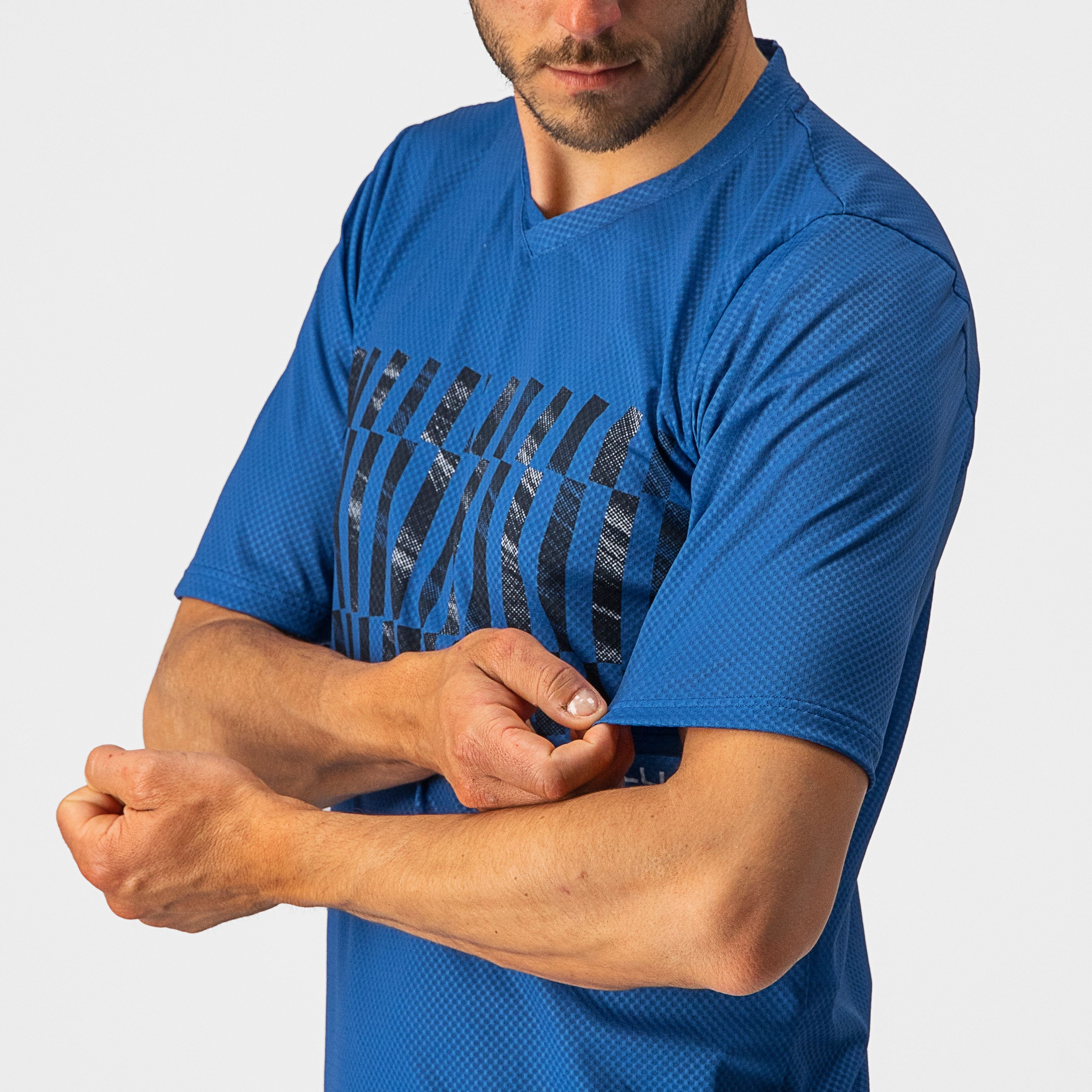 Trail tech tee - cobalt blue/savile blue-silver - castelli