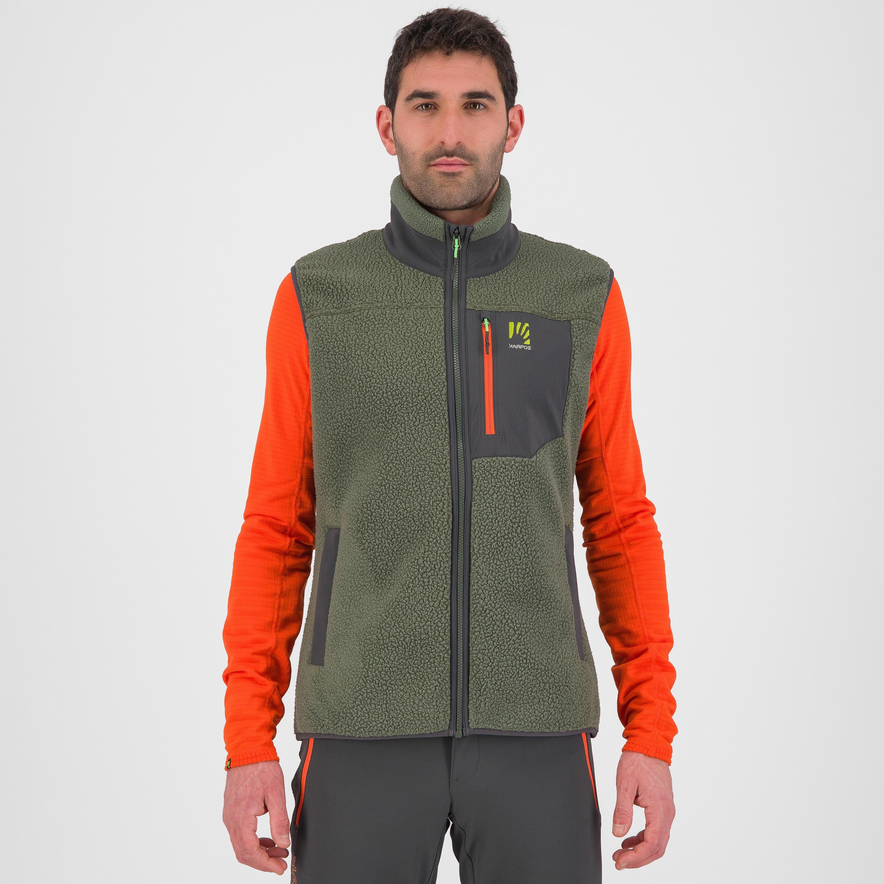 80's fleece vest - thyme/black sand - karpos