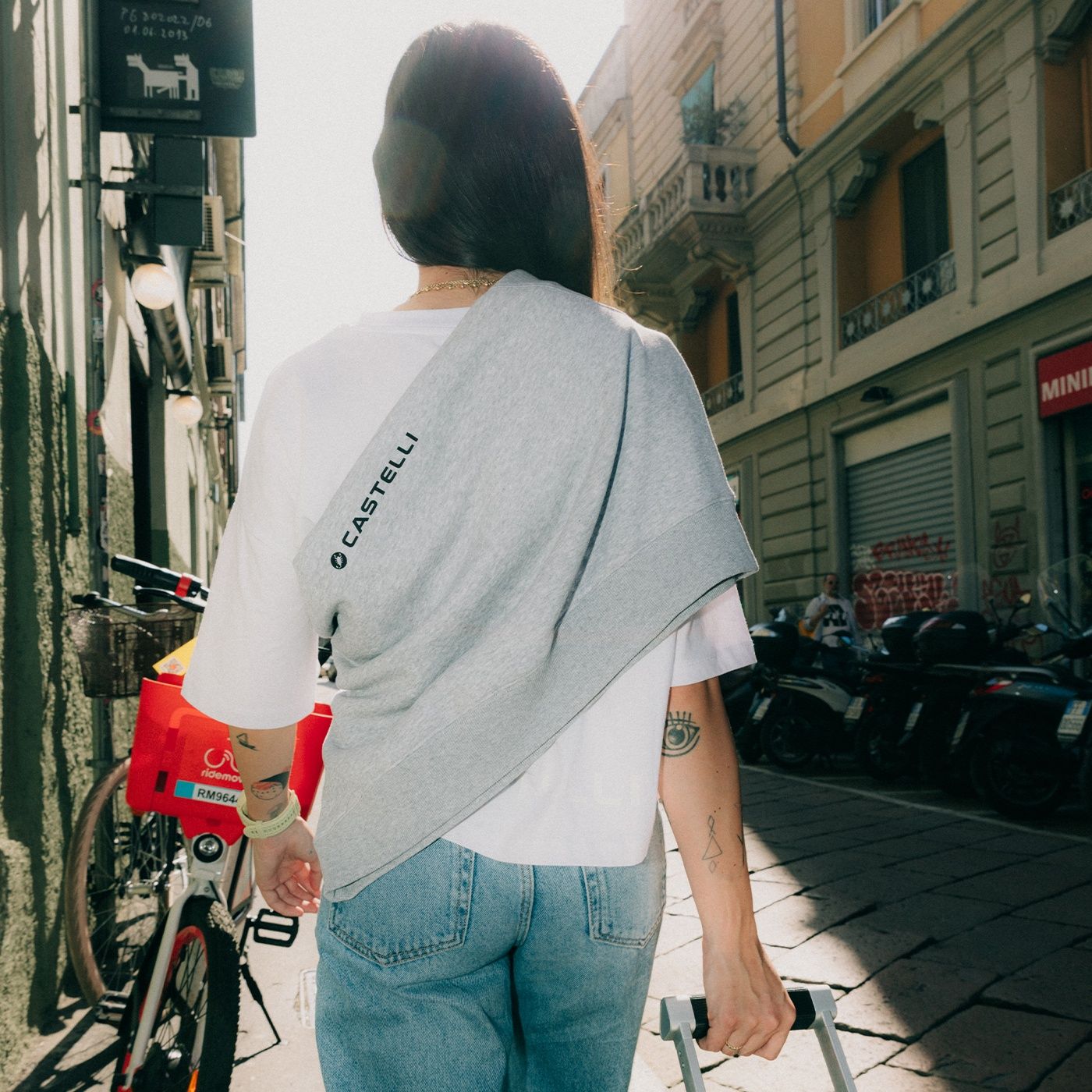 Logo w sweatshirt - melange gray - castelli