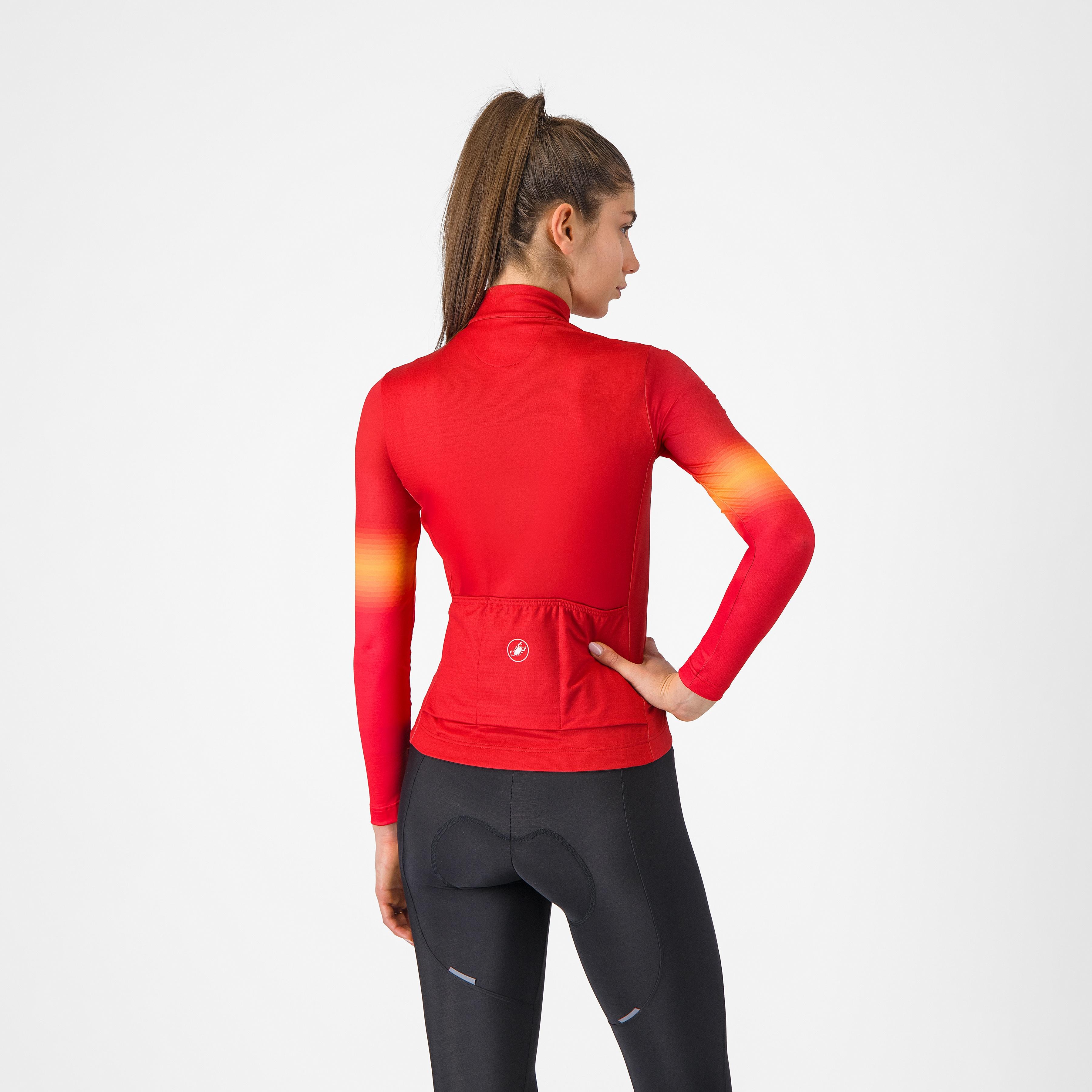 Corso thermal jersey - rich red/hibiscus-vivid orange - castelli