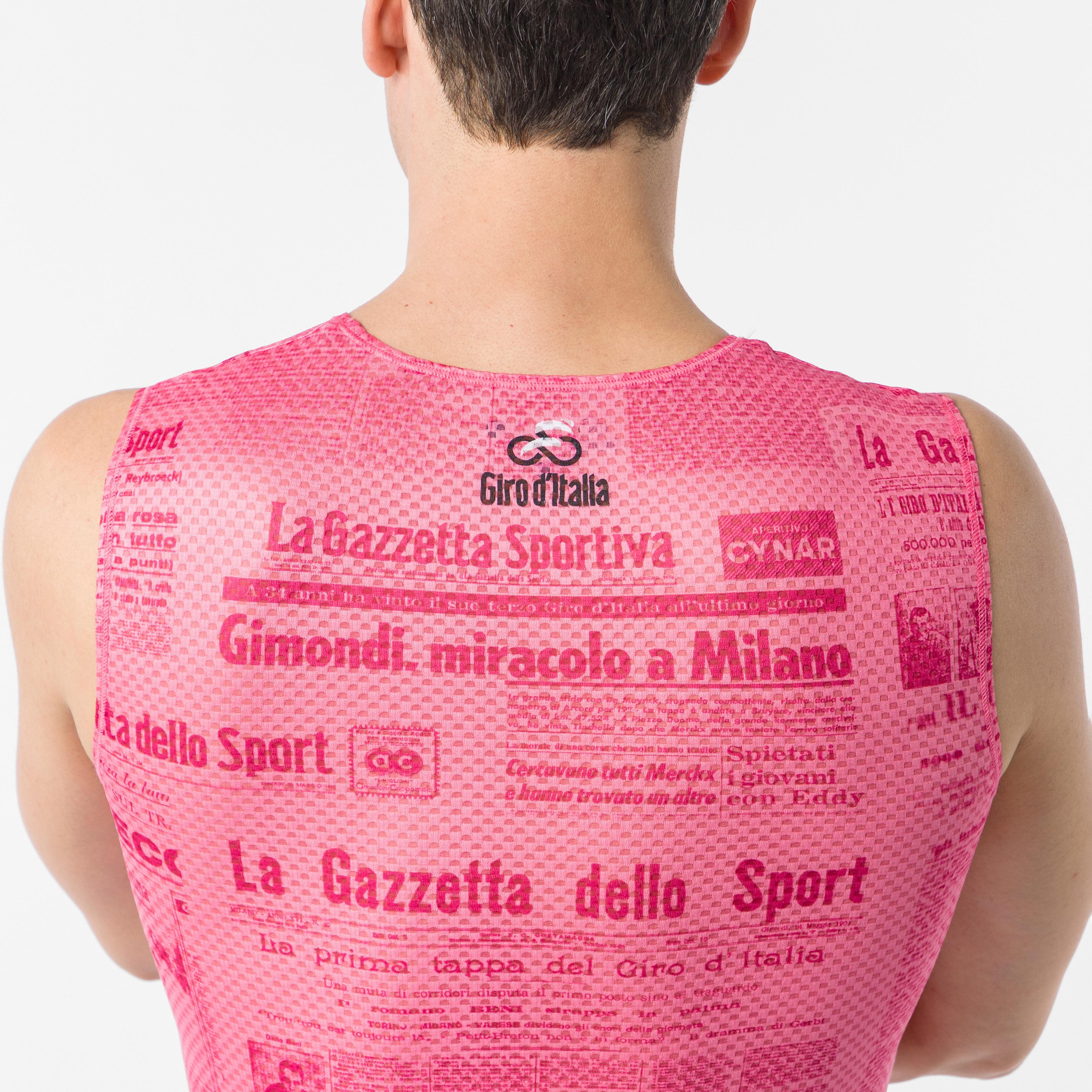 Gazzetta dello sport base layer - rosa giro - castelli