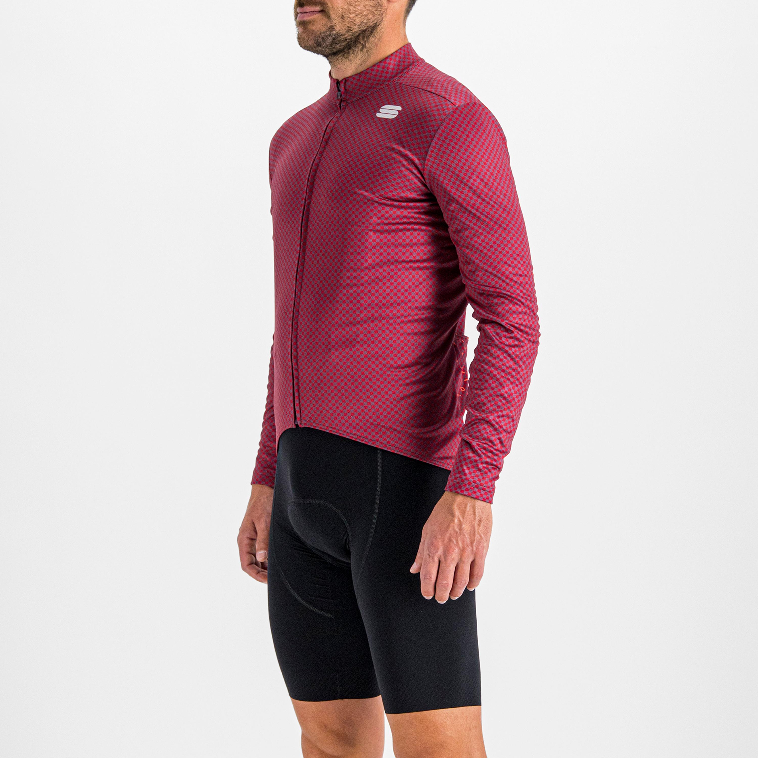 Checkmate thermal jersey - prune red rumba pompelmo - sportful