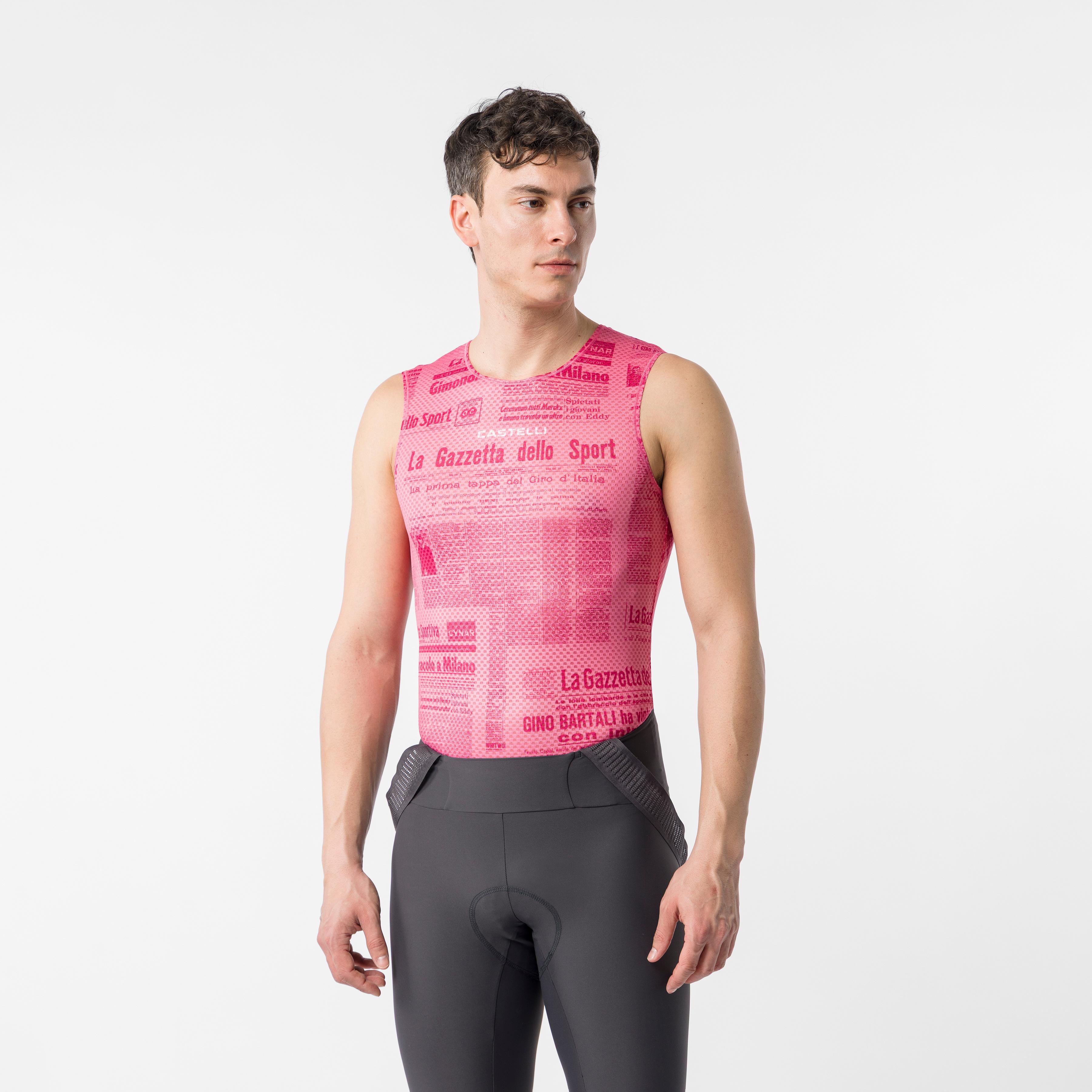 Gazzetta dello sport base layer - rosa giro - castelli