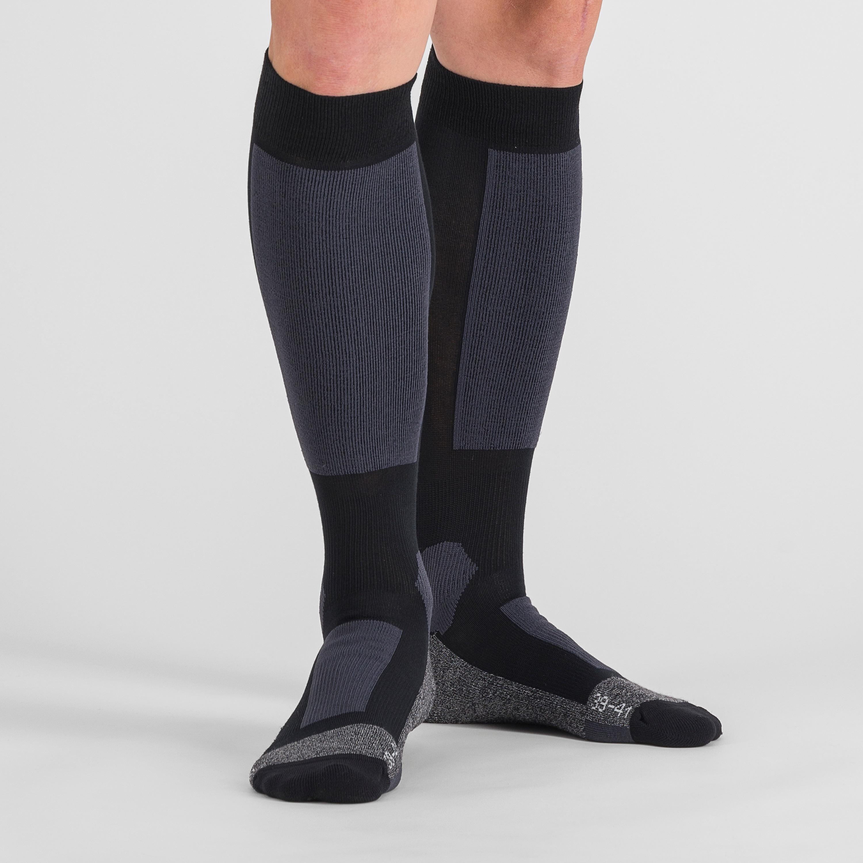 Warm wool long socks - black dark grey - sportful