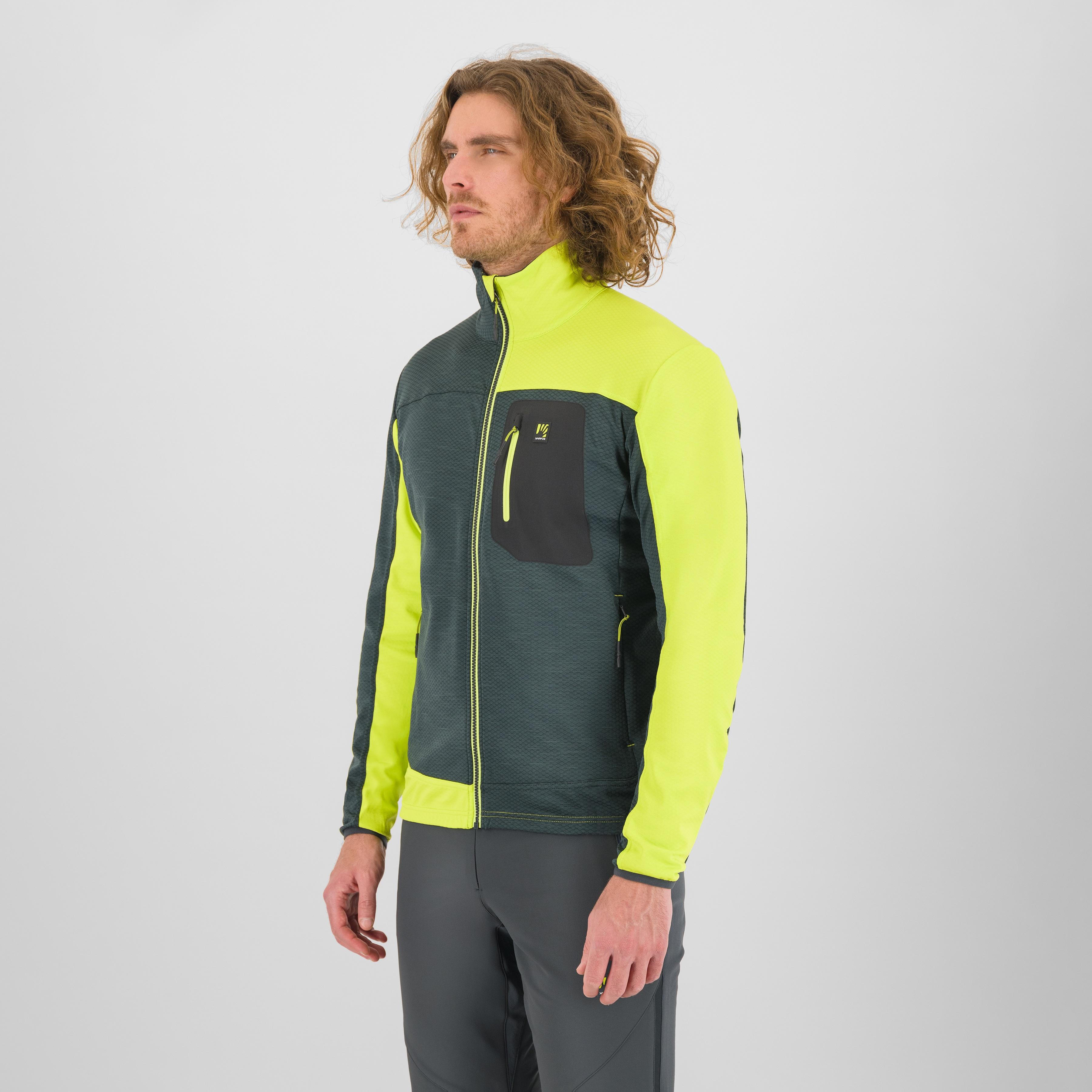 Cherz fleece - woodl.gray/acid lime - karpos