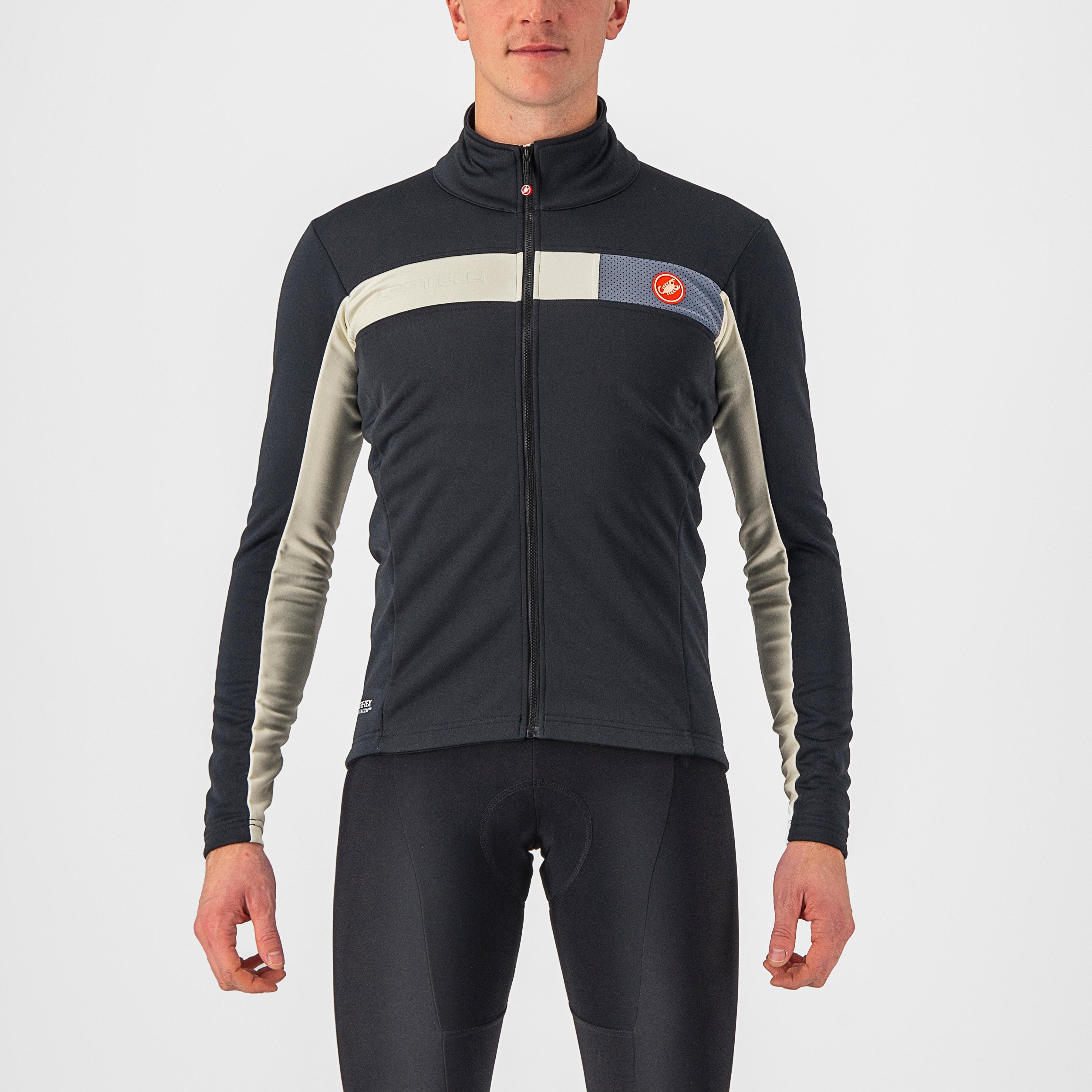 Mortirolo 6s jacket - light black/chalk-silver refle - castelli