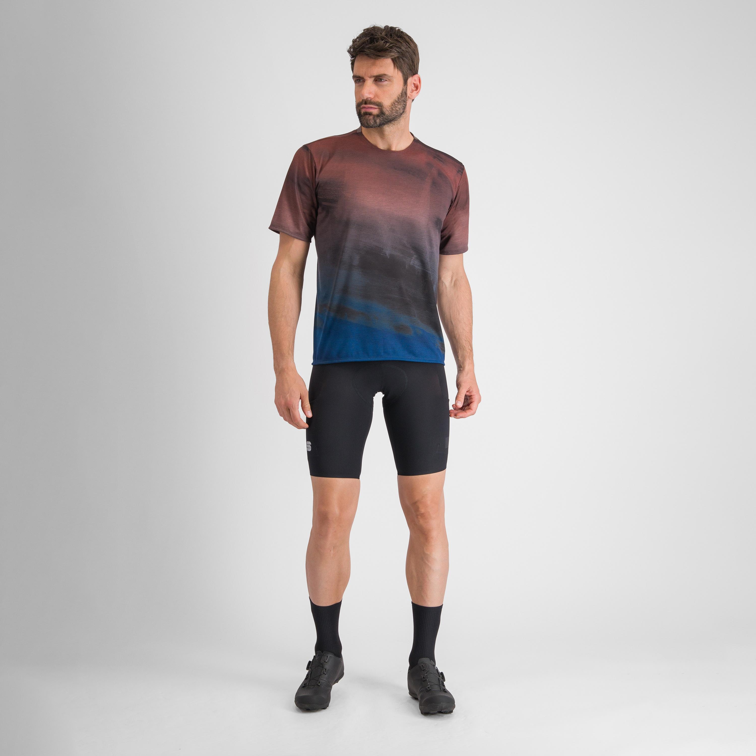Flow giara tee - berry blue/cayenna red - sportful