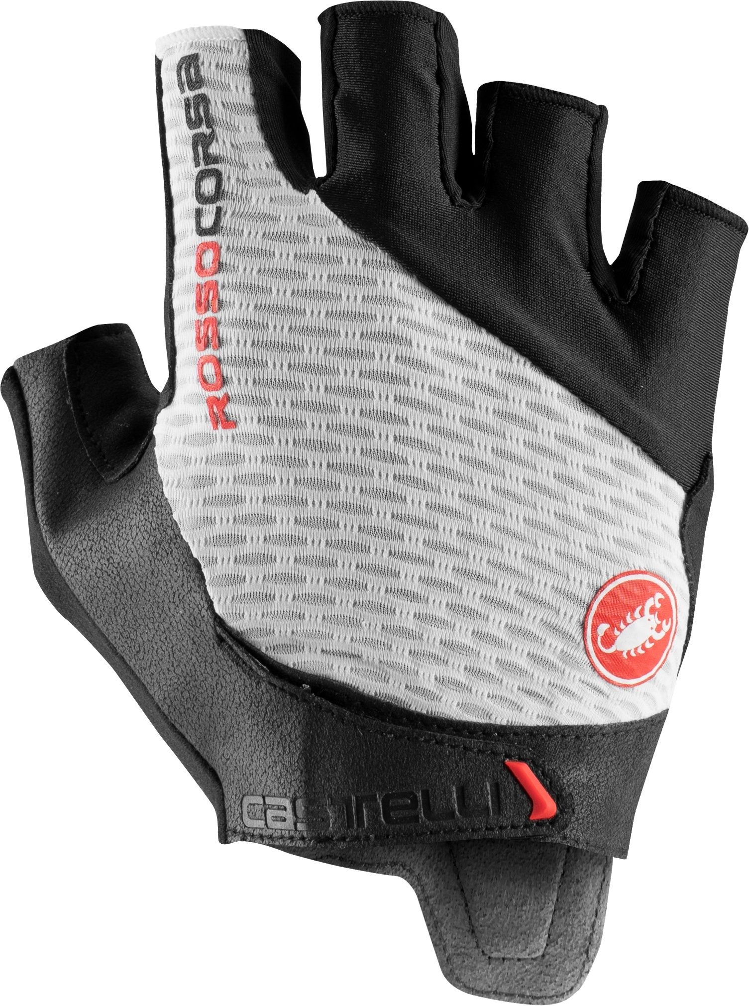 Rosso corsa pro v glove - white - castelli