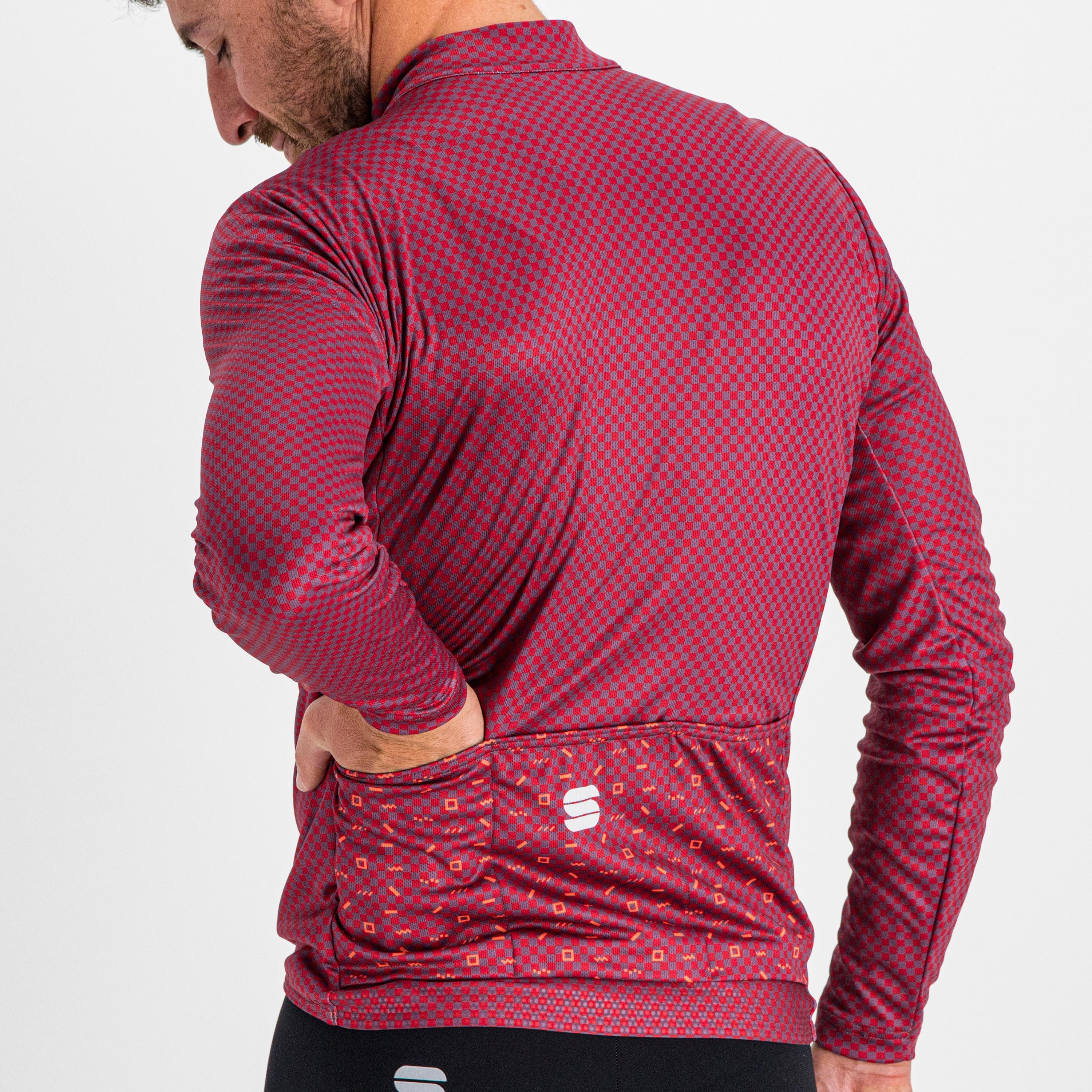 Checkmate thermal jersey - prune red rumba pompelmo - sportful