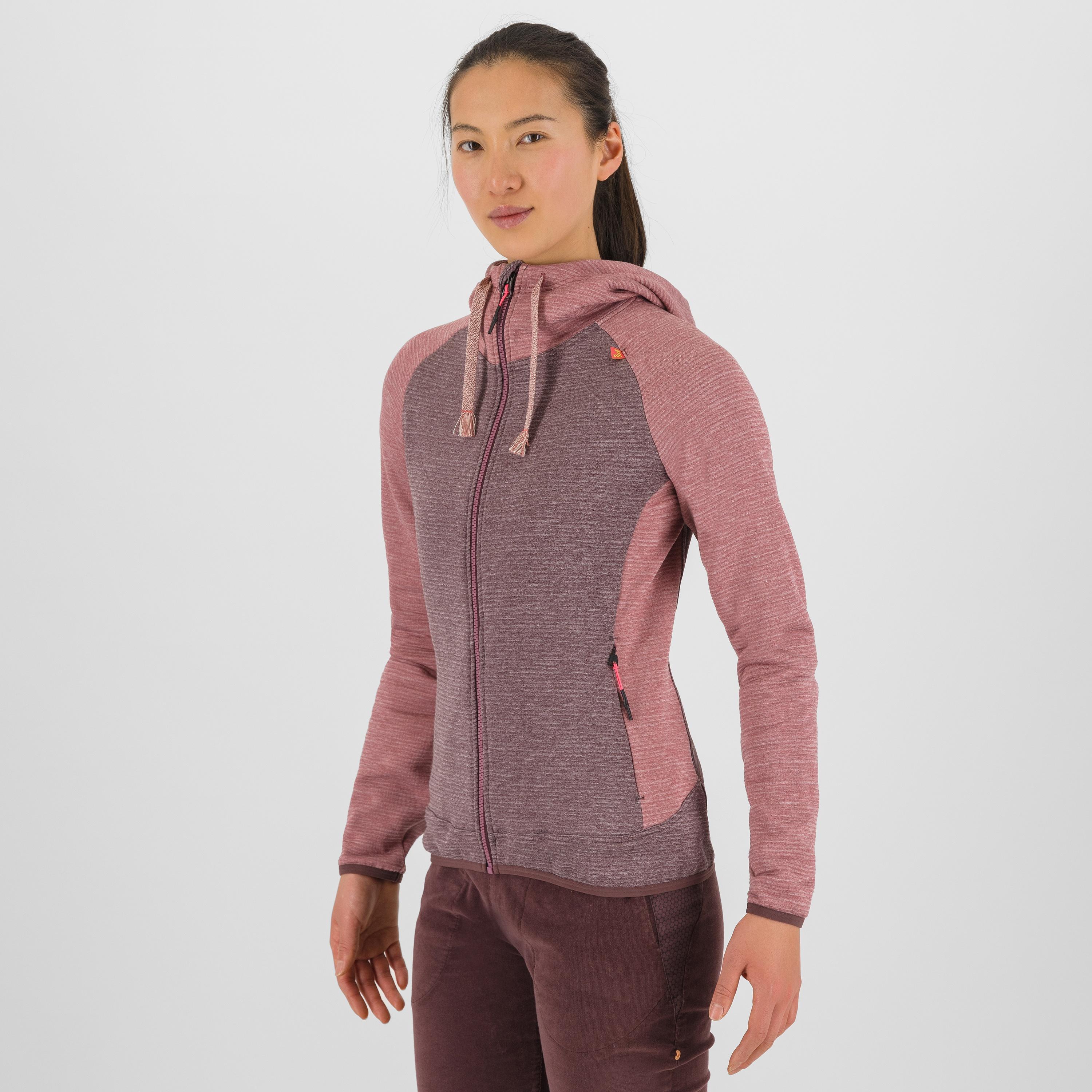 Camoscio w full zip hood - huckleberry/deco rose - karpos