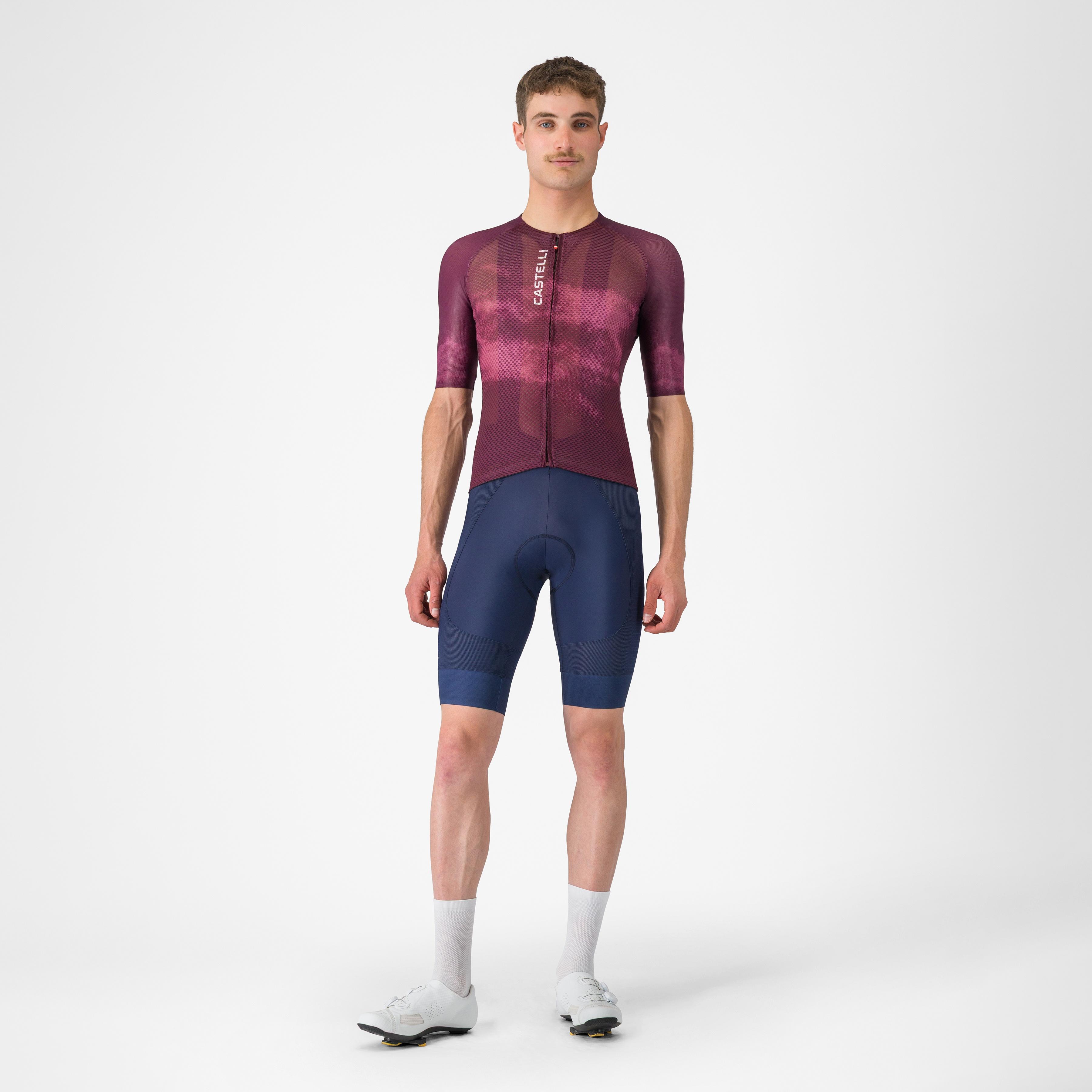 Climber's a/c jersey - deep bordeaux/white - castelli