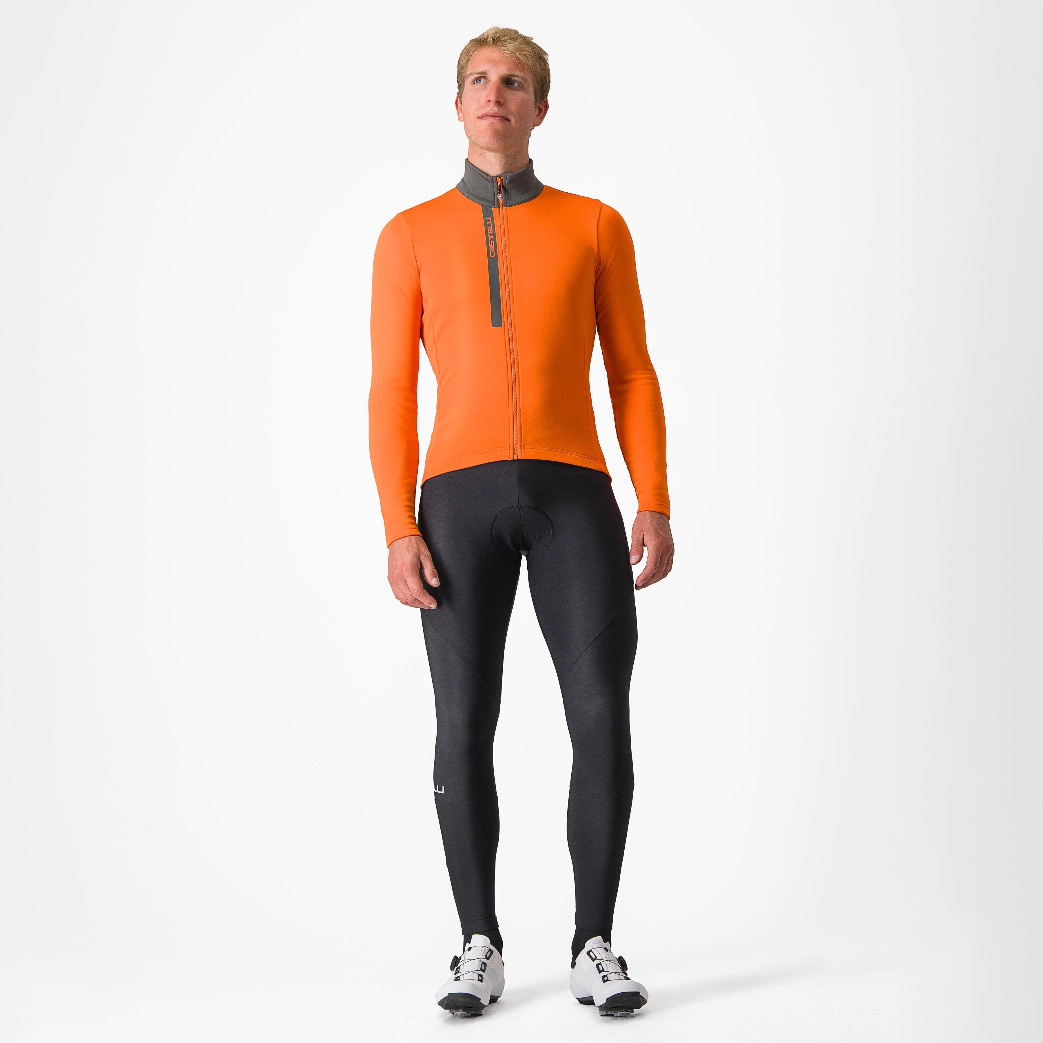 Entrata thermal jersey - red orange/urban gray - castelli