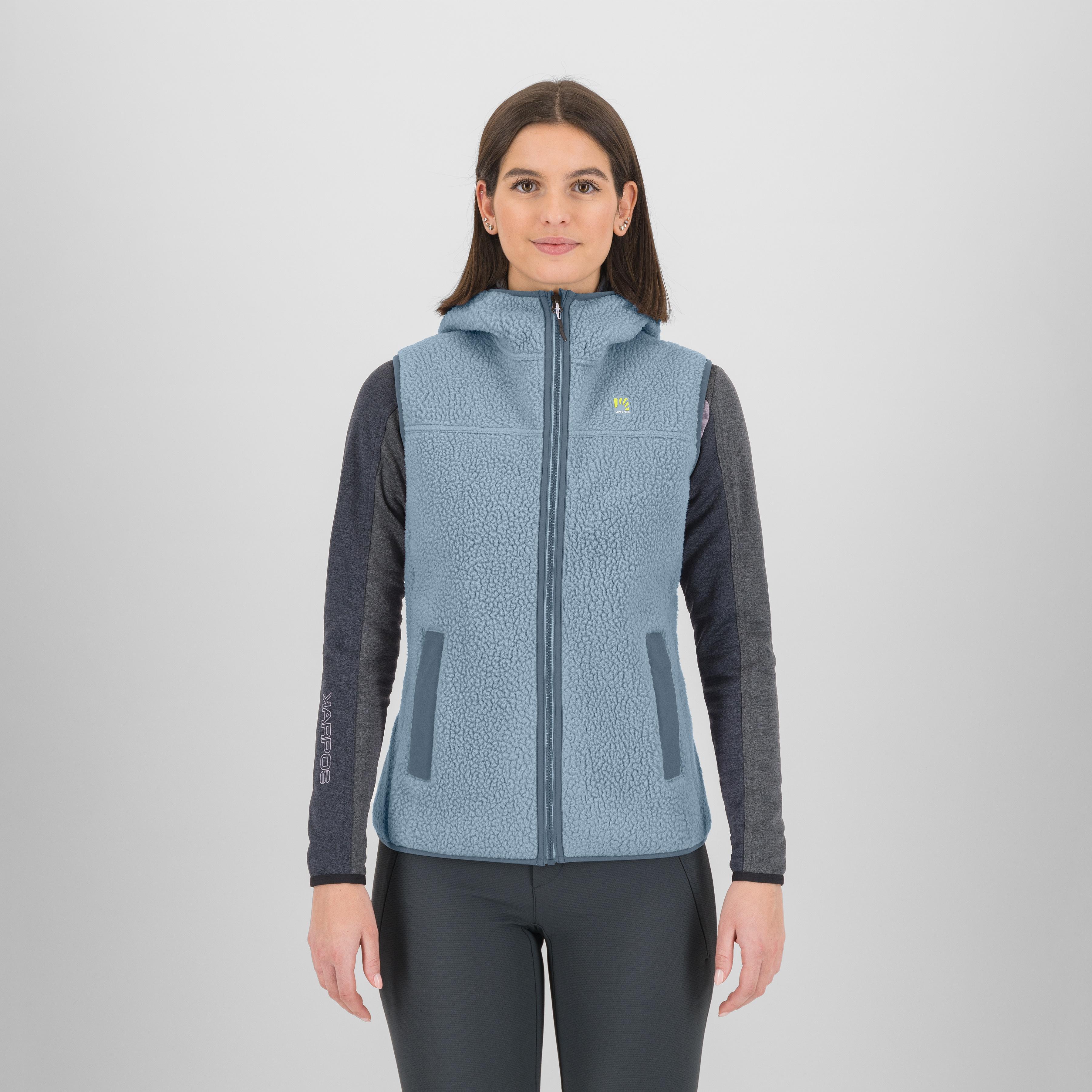 Moiazza retro hoodie w vest - ashley blue/blue mirage - karpos