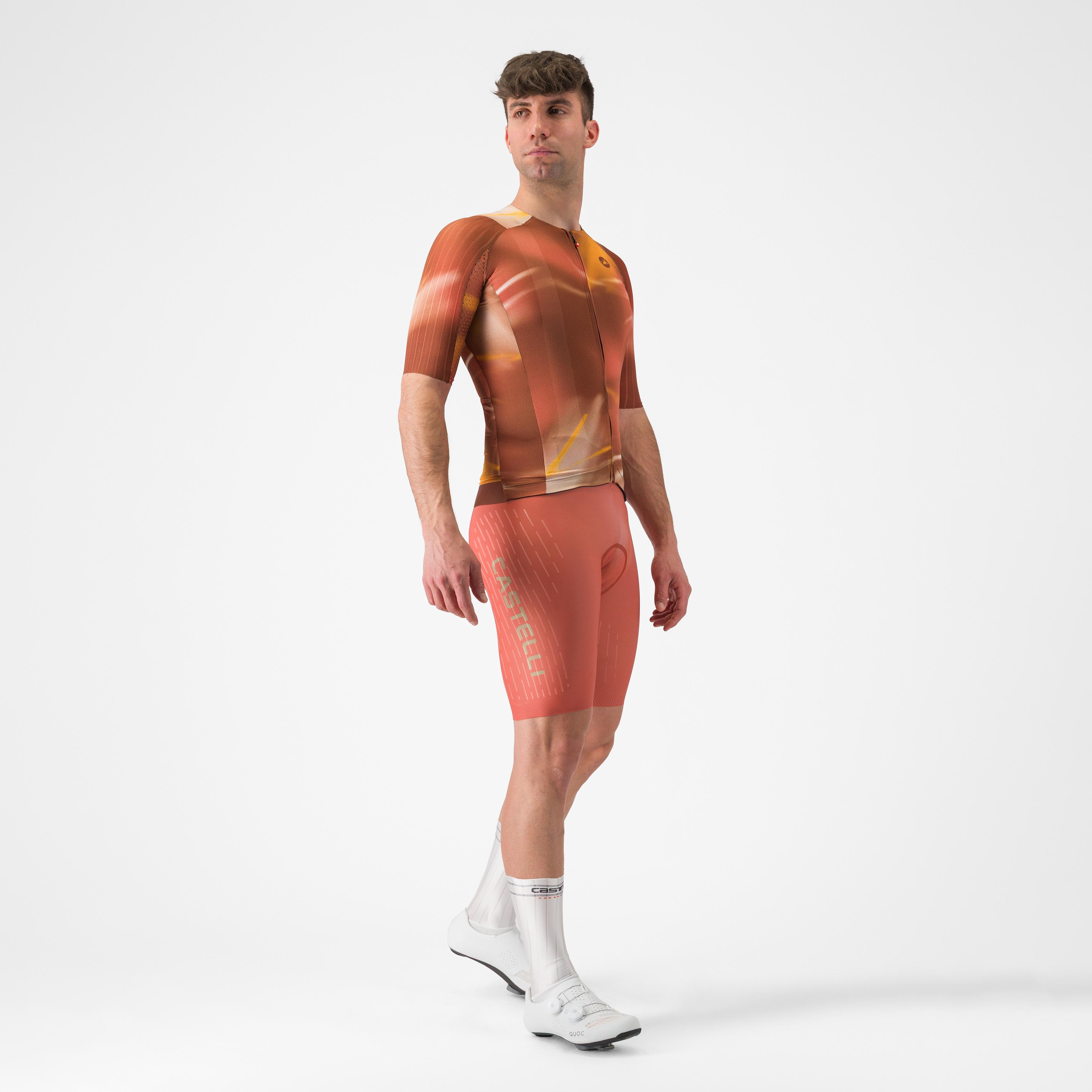 Aero race 8s jersey - deep mocha/vivid orange - castelli