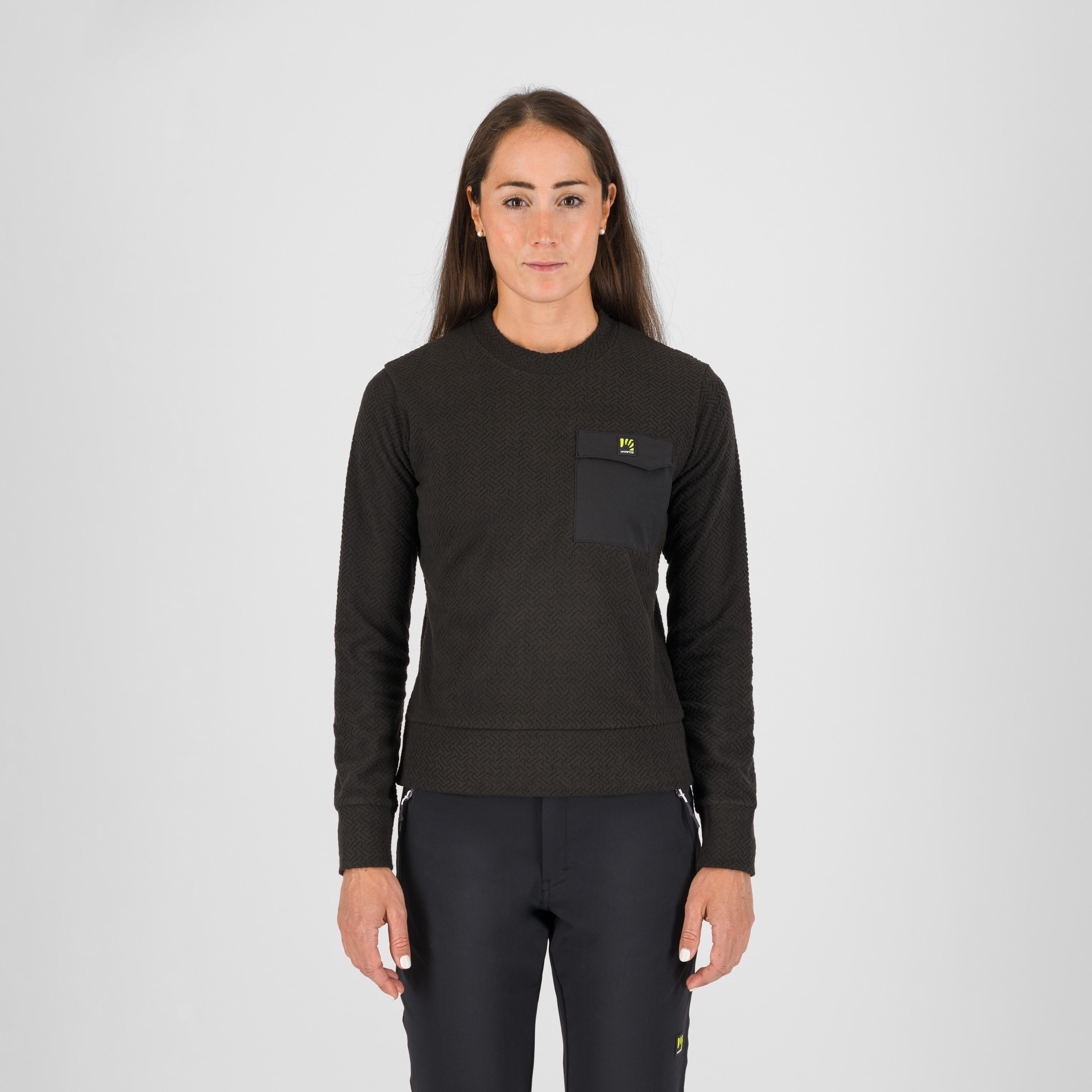 Mesdi' w crewneck fleece - black - karpos